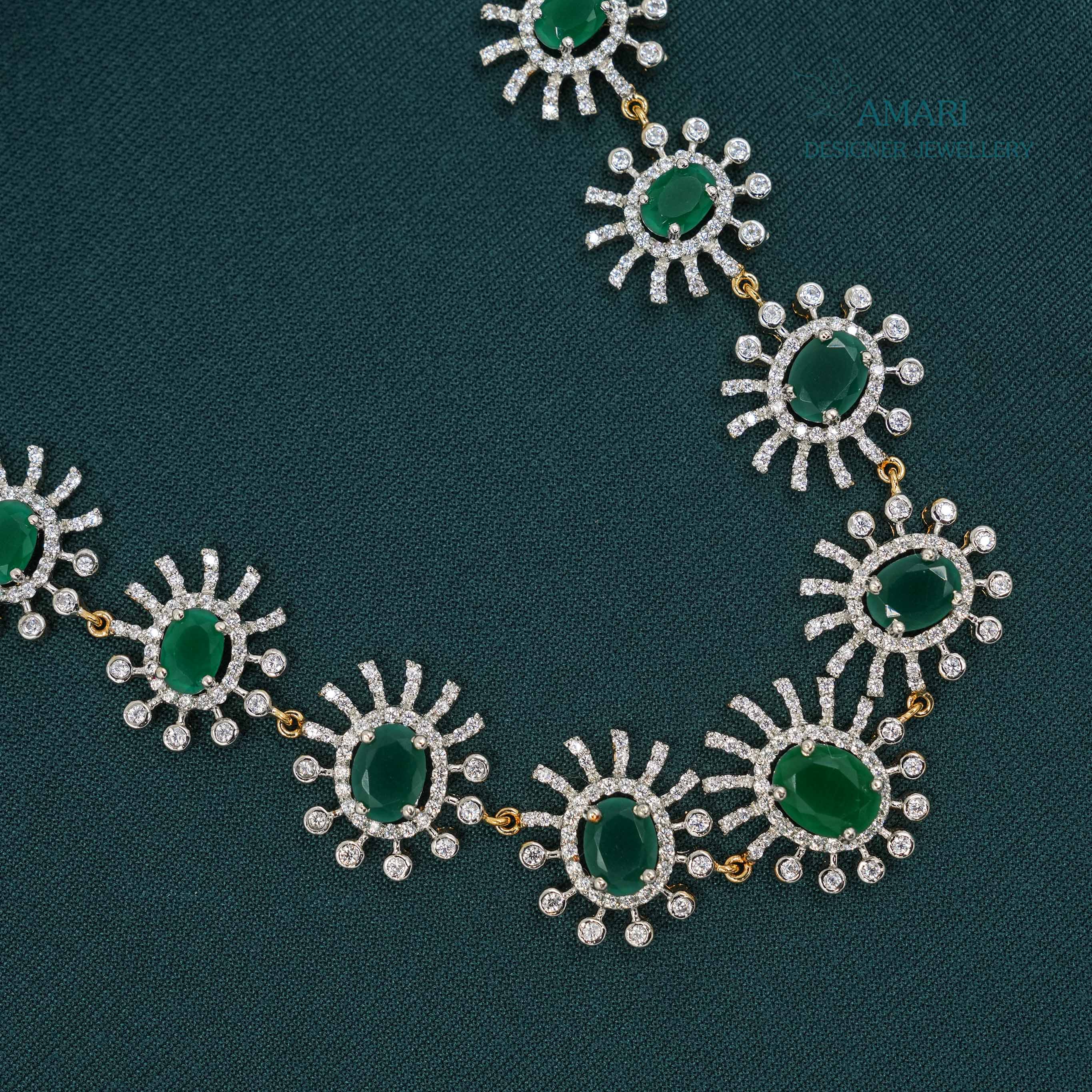 Green emerald stone Necklace -