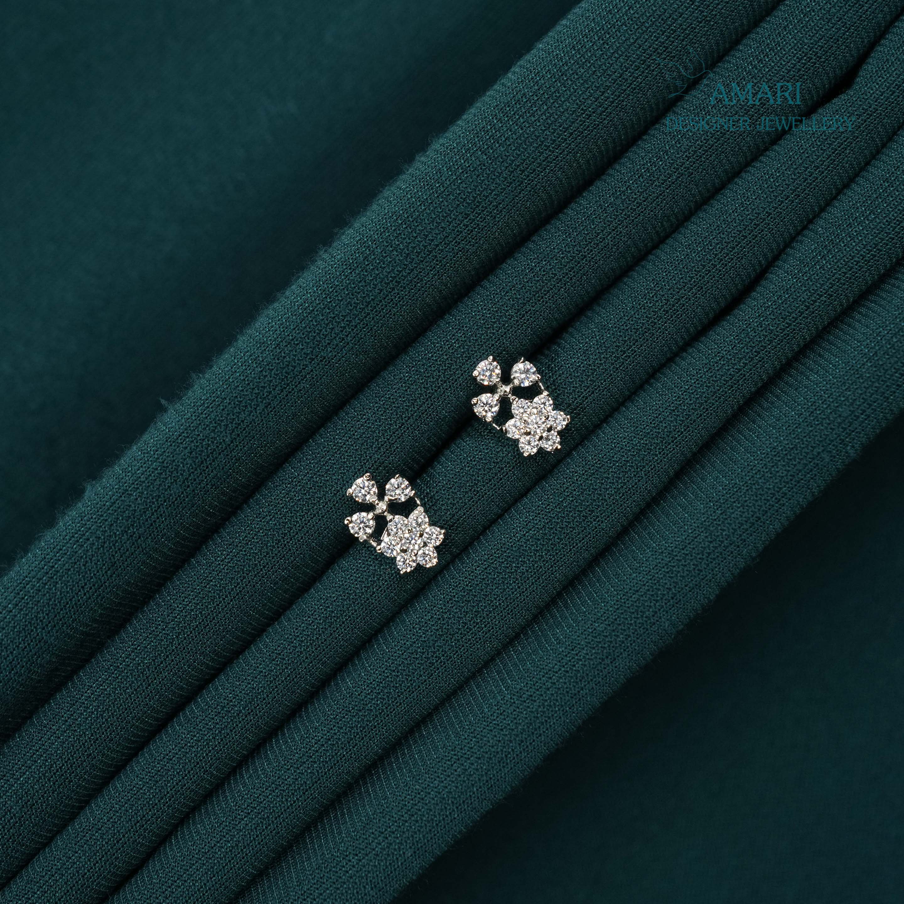 Bright Finish Silver Earrings -