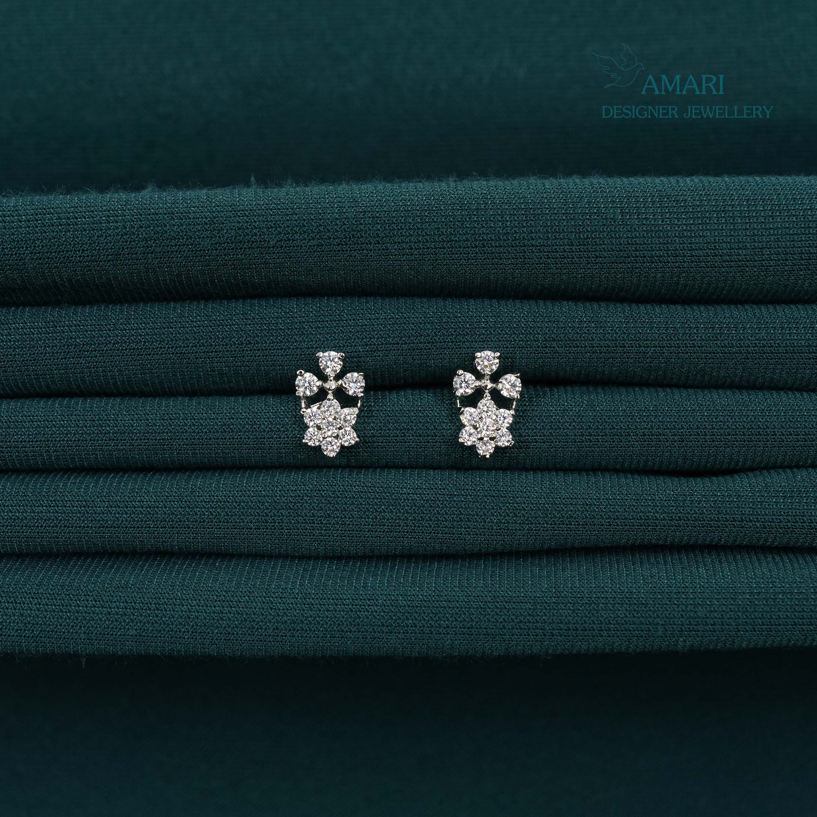 Bright Finish Silver Earrings -