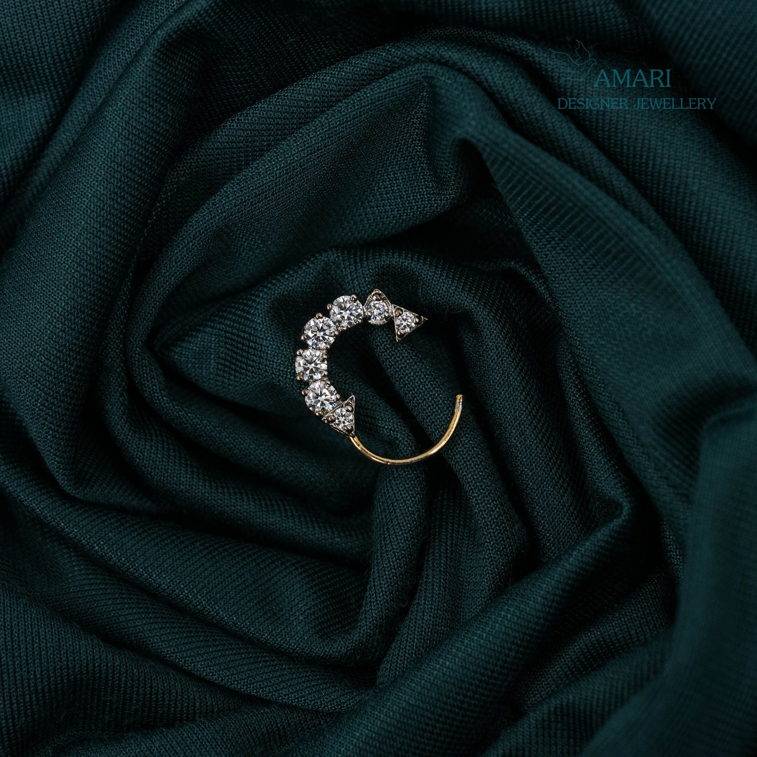 Small Flower Hanging Screw Type Nose Ring -