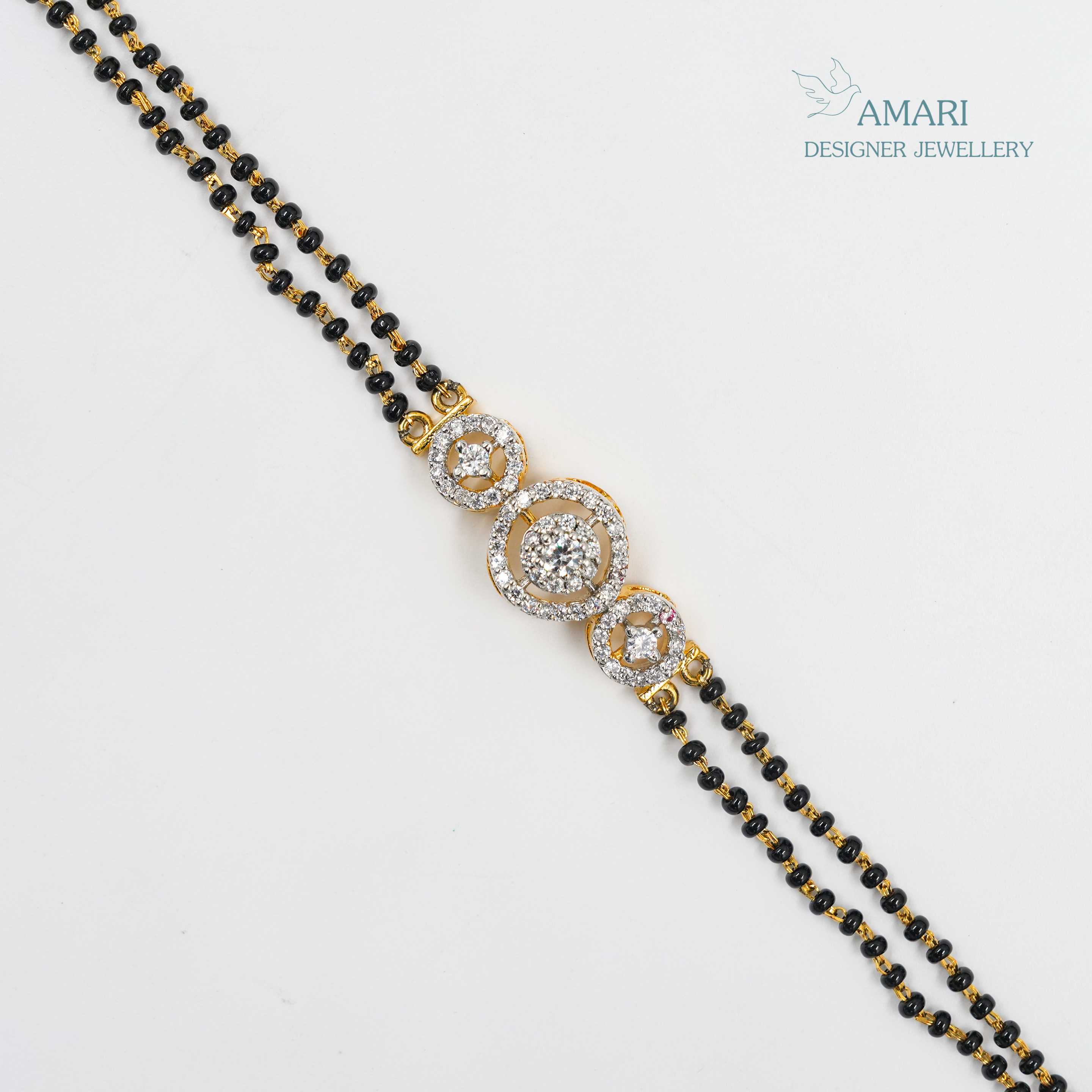 Elegant Silver Round Hand Mangal Sutra Bracelet -