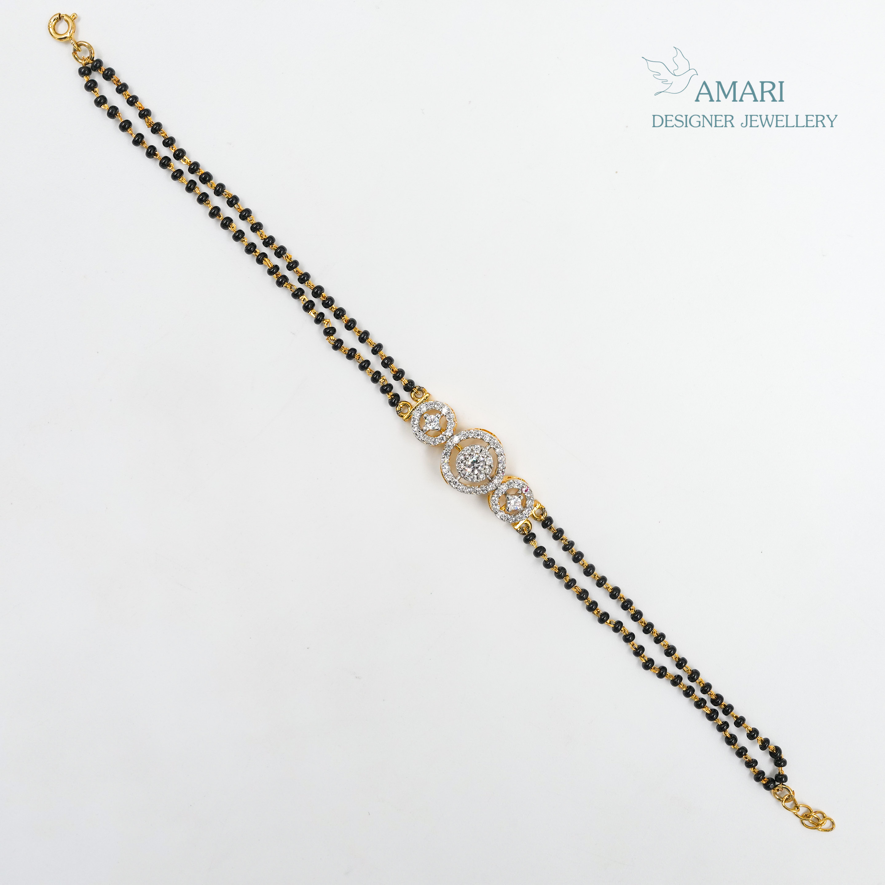 Elegant Silver Round Hand Mangal Sutra Bracelet -