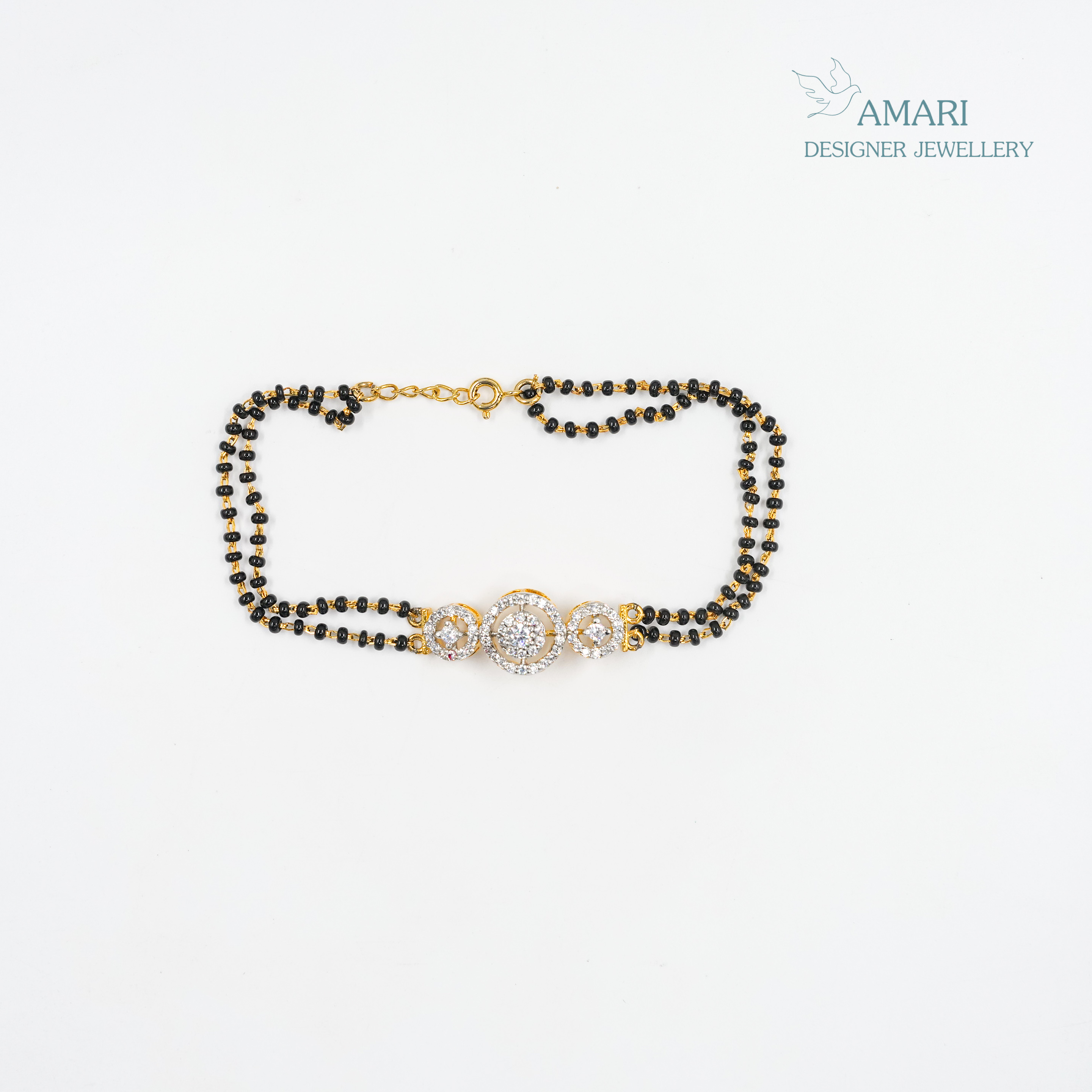 Elegant Silver Round Hand Mangal Sutra Bracelet -