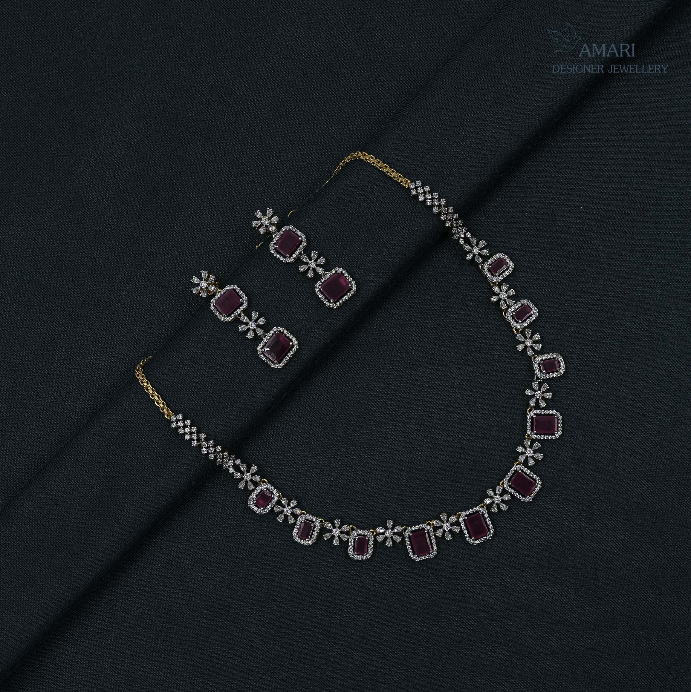 Line of Emerald and Ruby nNecklace -