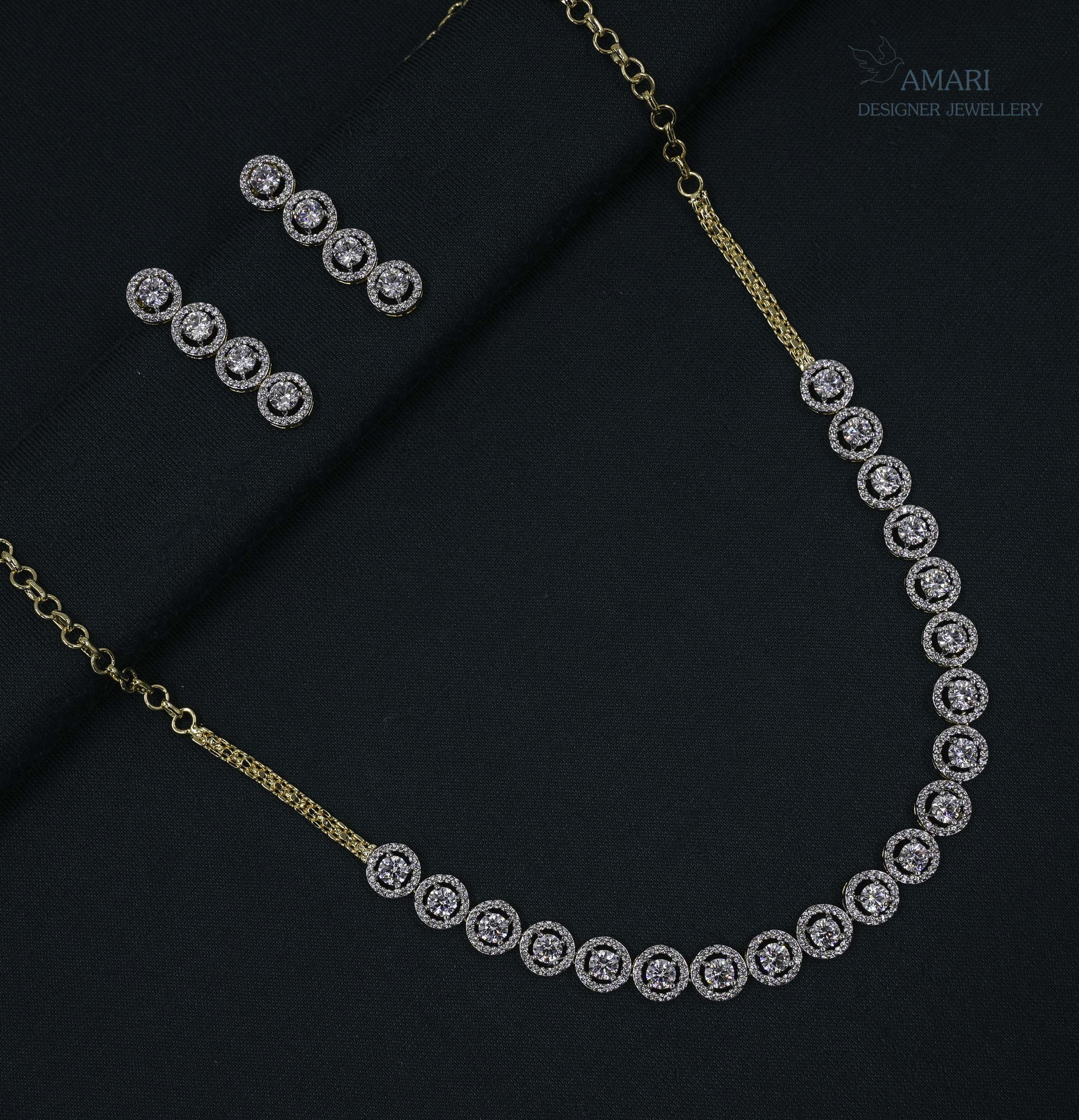 Elegant Round stone Necklace -