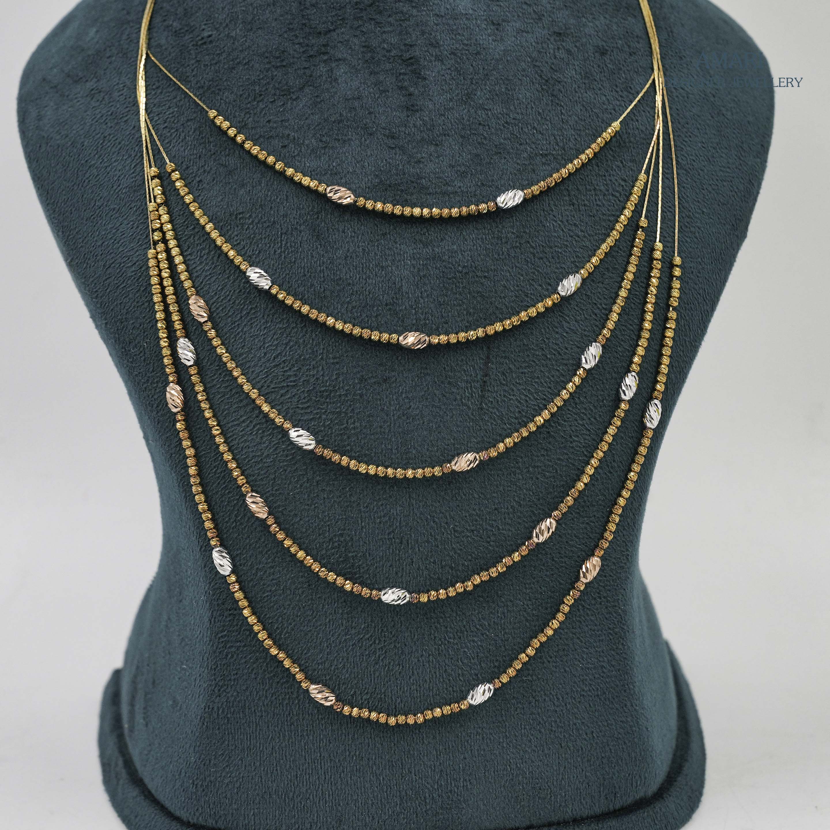 Layered Gold & Silver Chain Set with Bead Detailing -