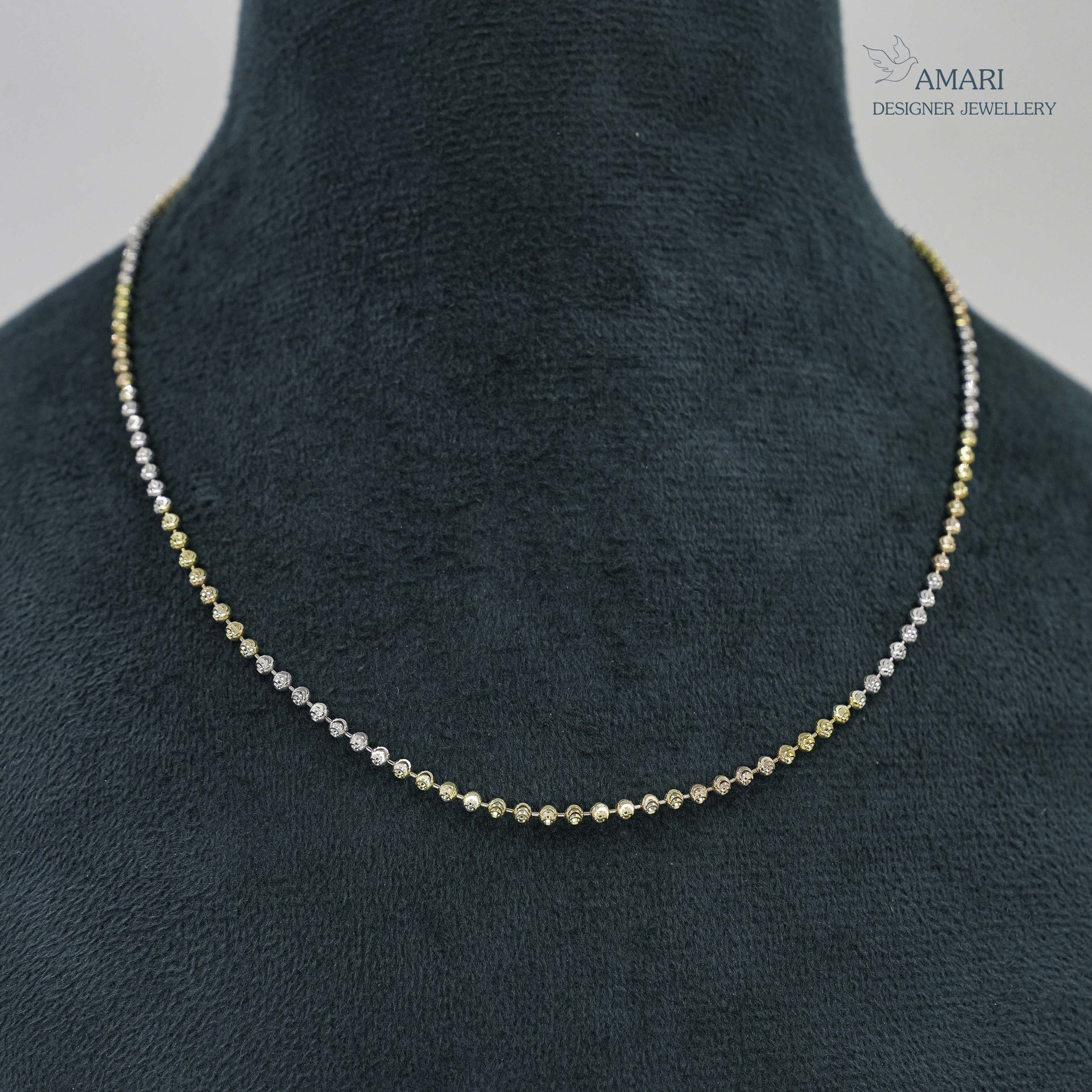 Classic Silver Beaded Chain Necklace - Delicate Chains