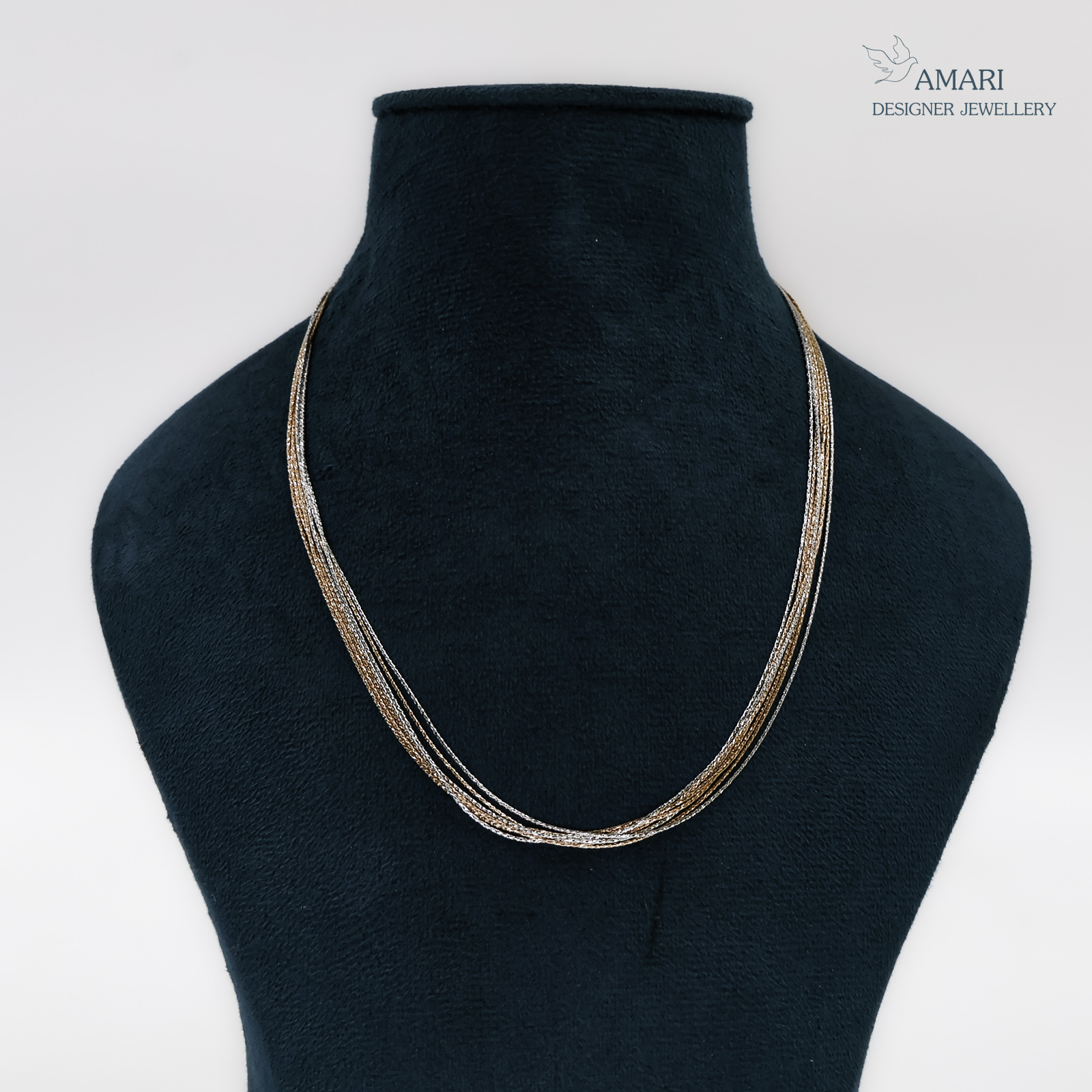 Multi-Strand Silver Layered Chain Necklace -