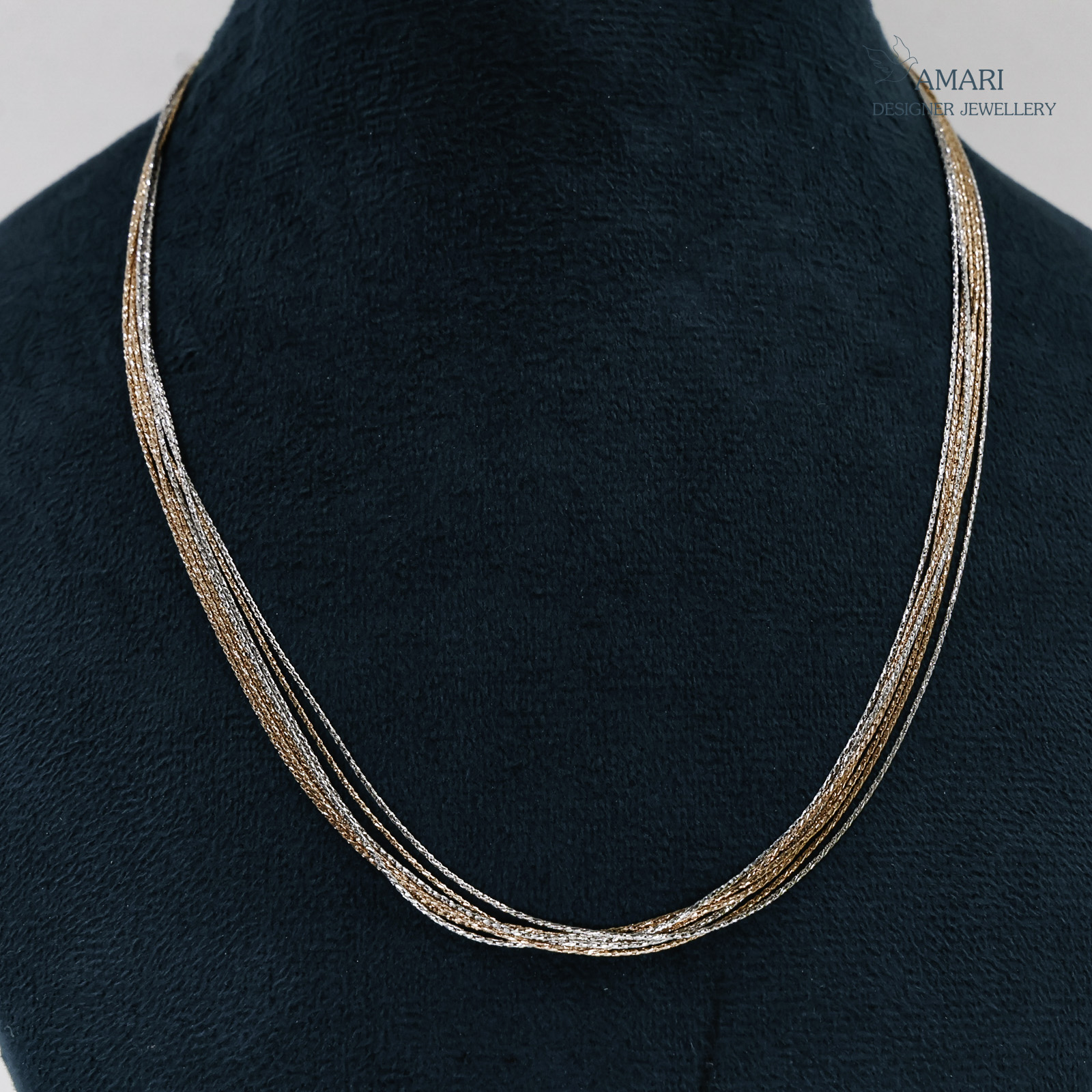 Multi-Strand Silver Layered Chain Necklace -