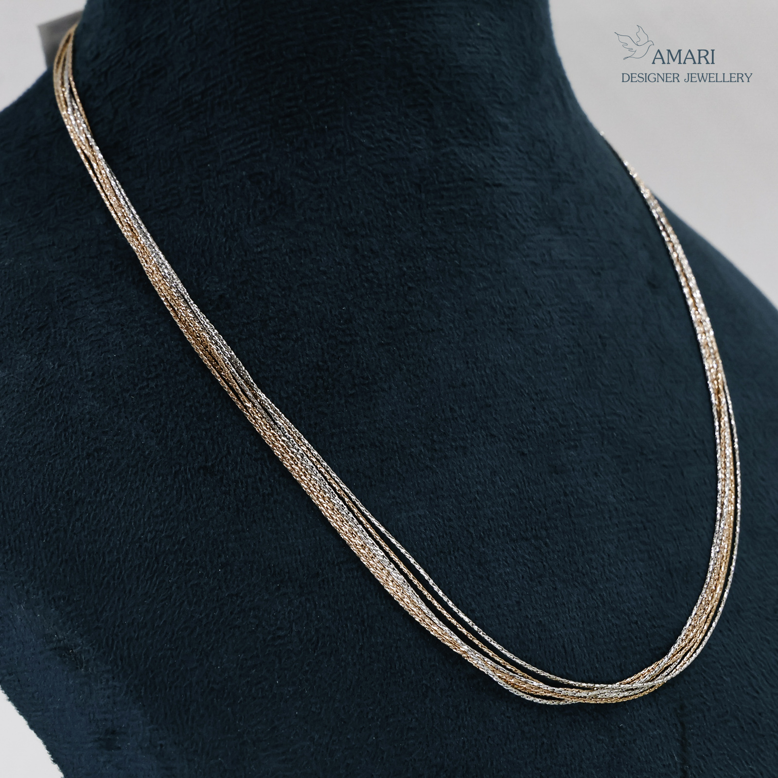 Multi-Strand Silver Layered Chain Necklace -