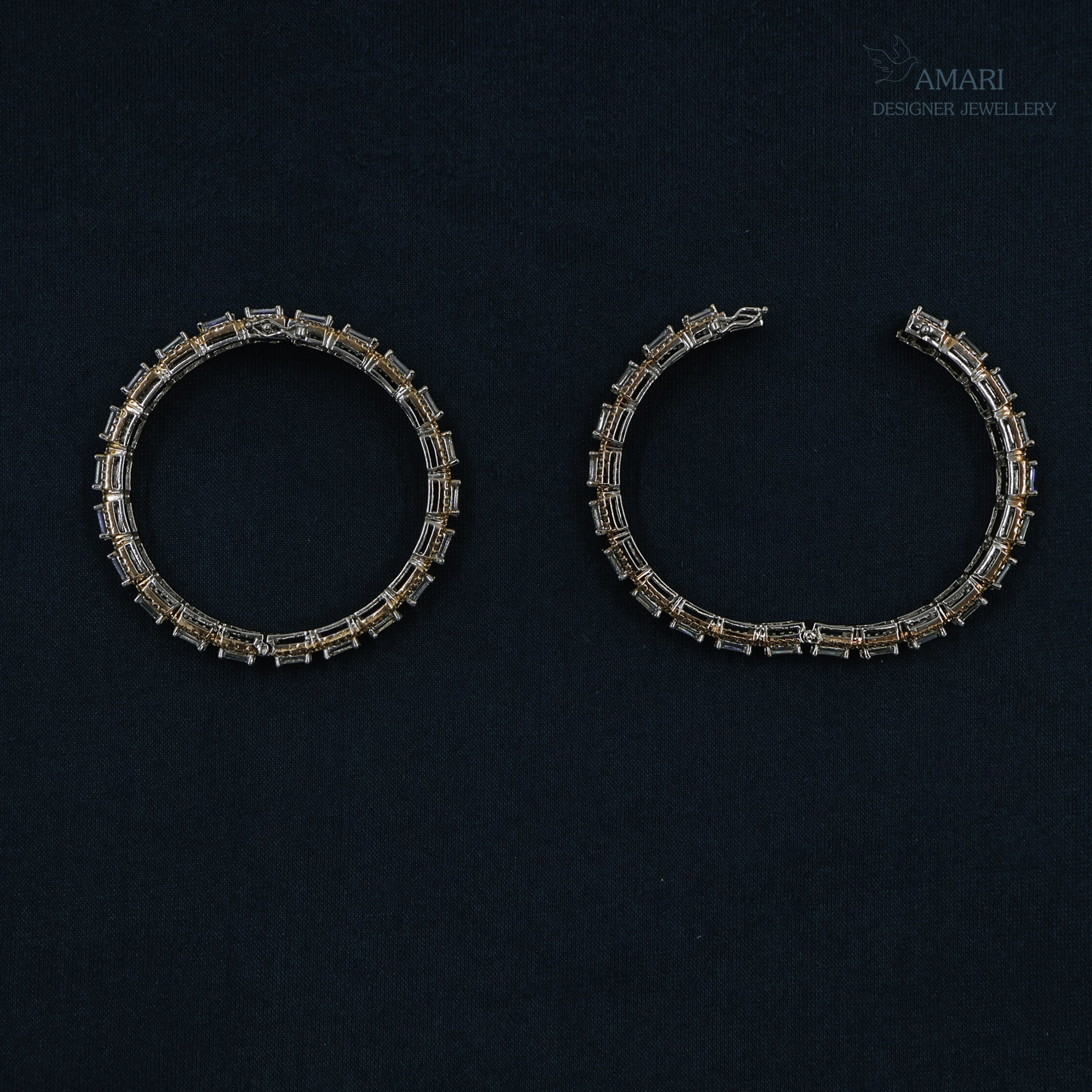 Elegant Square Design Silver Bangles -