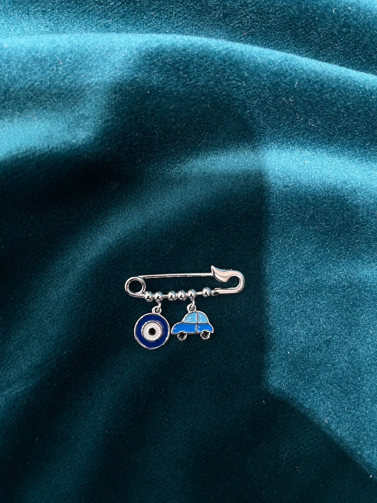 Evil Eye With Charm Baby Brooch