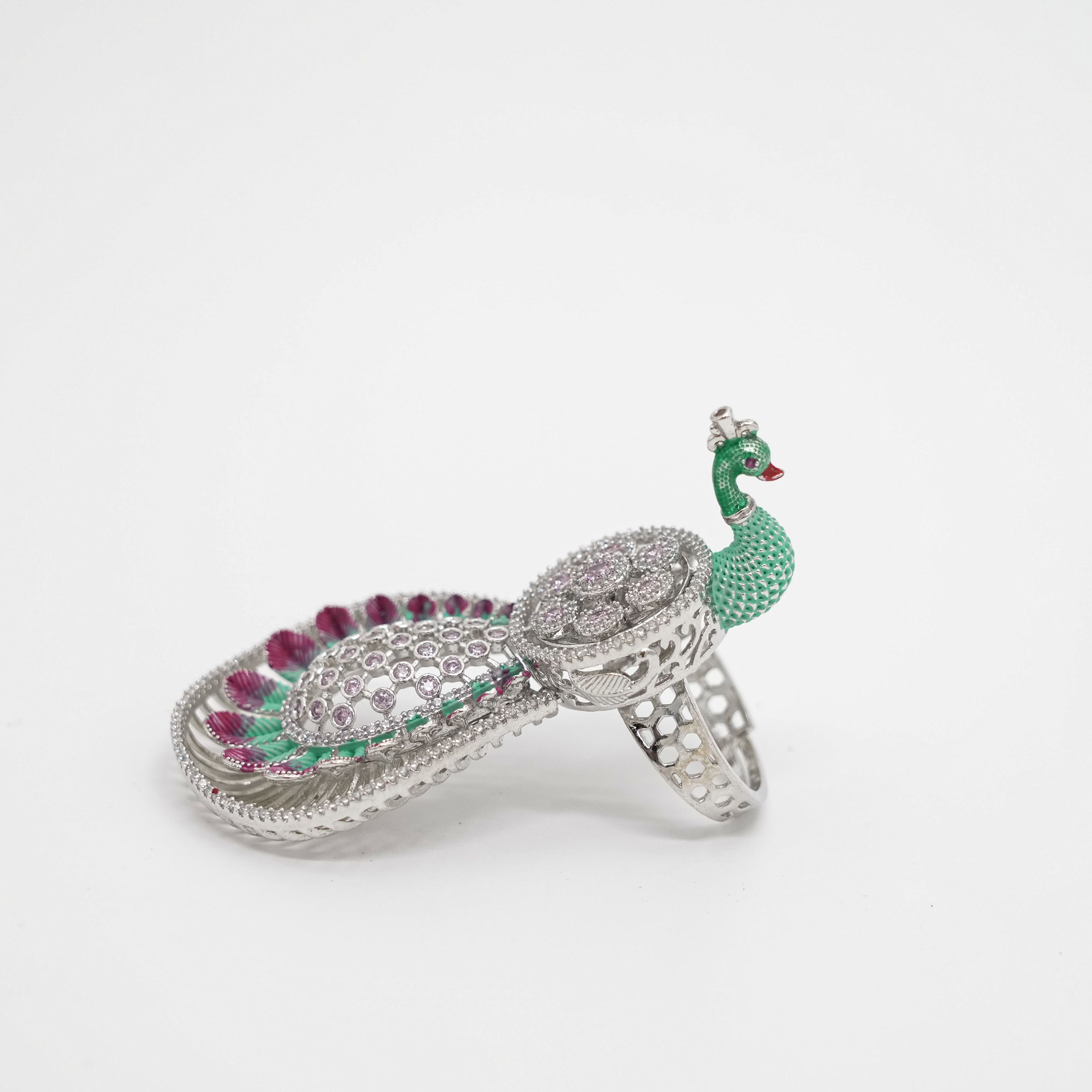 Arham Silver Palace - Silver Peacock Ring