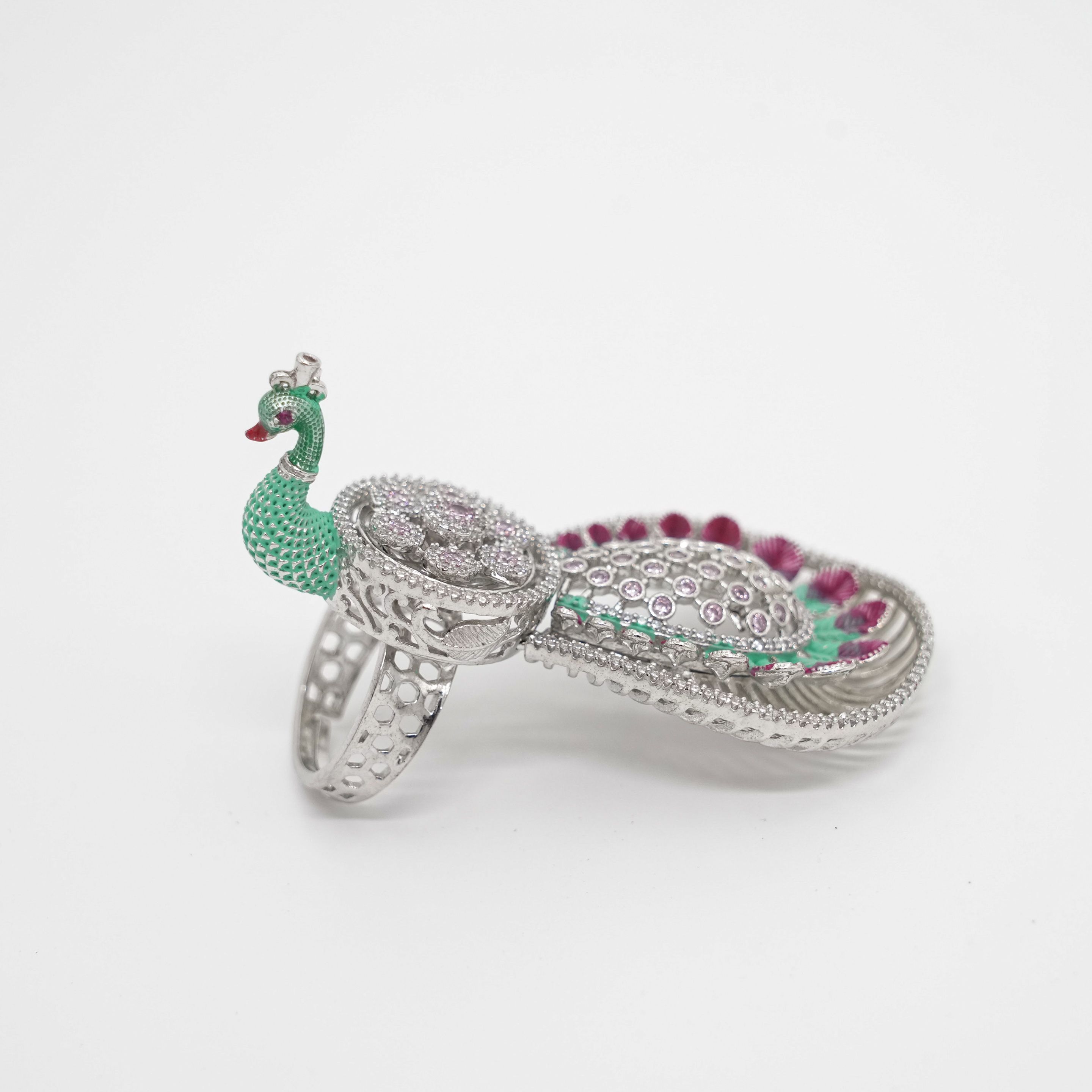 Arham Silver Palace - Silver Peacock Ring