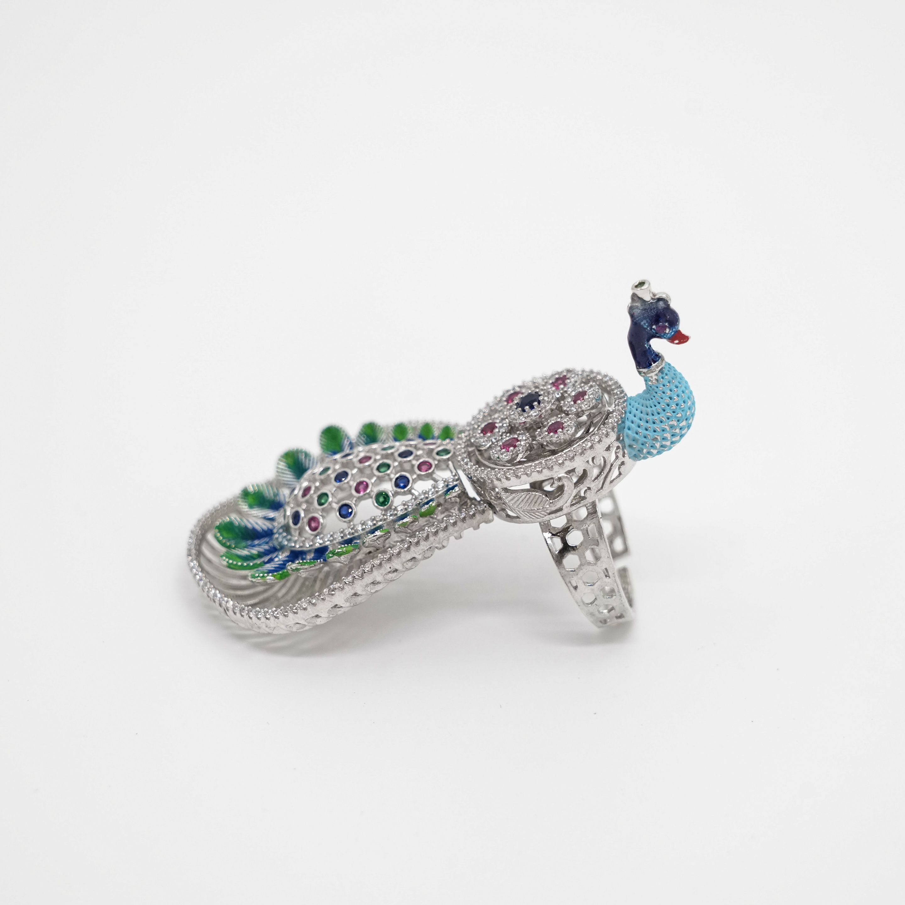Arham Silver Palace - Silver Peacock Ring