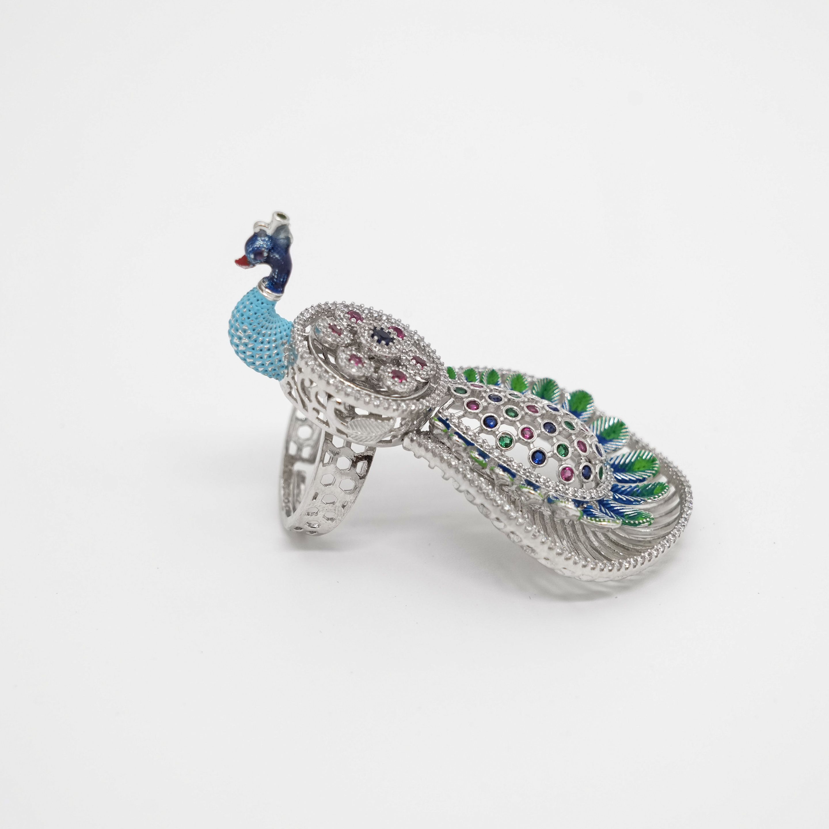Arham Silver Palace - Silver Peacock Ring