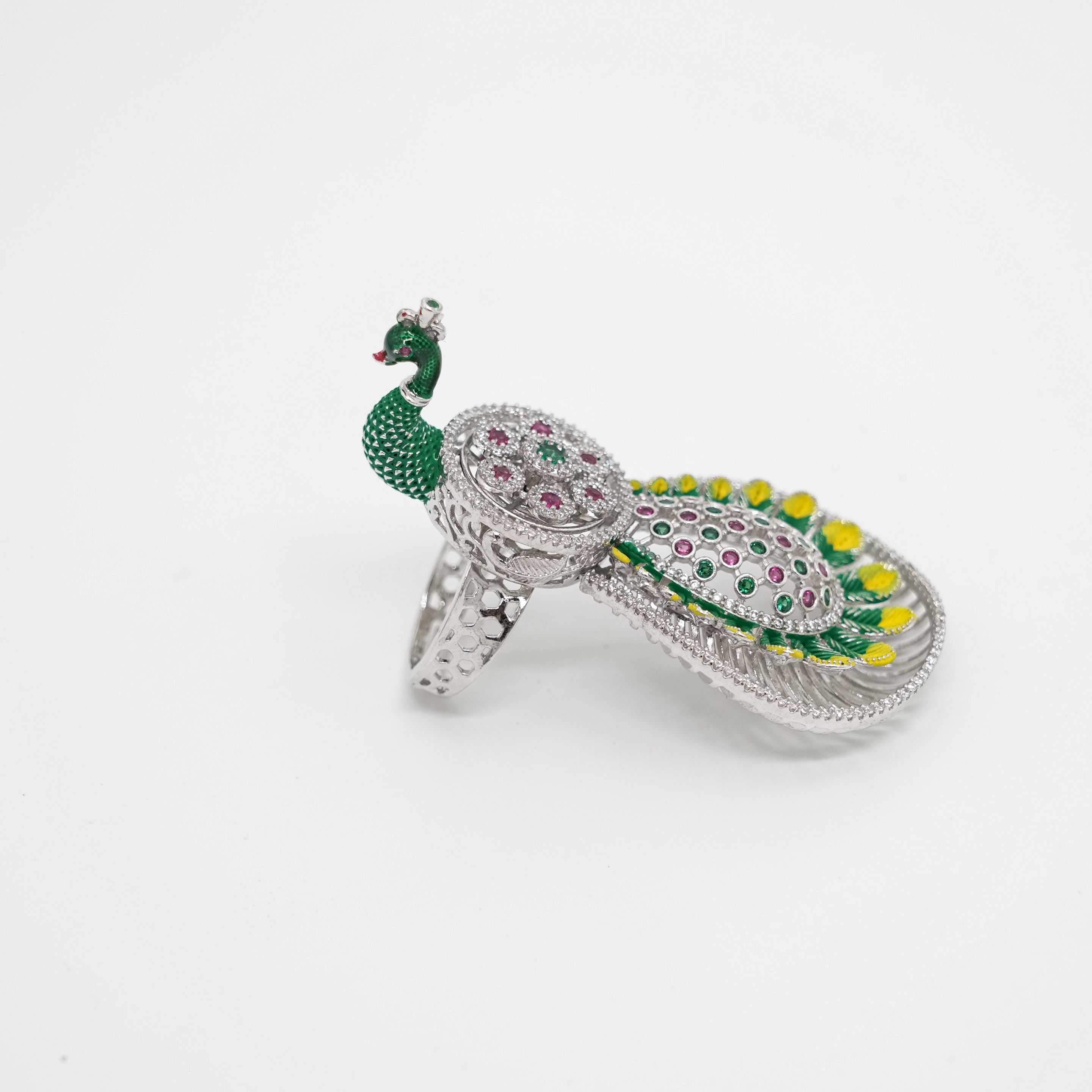 Arham Silver Palace - Peacock Silver Ring