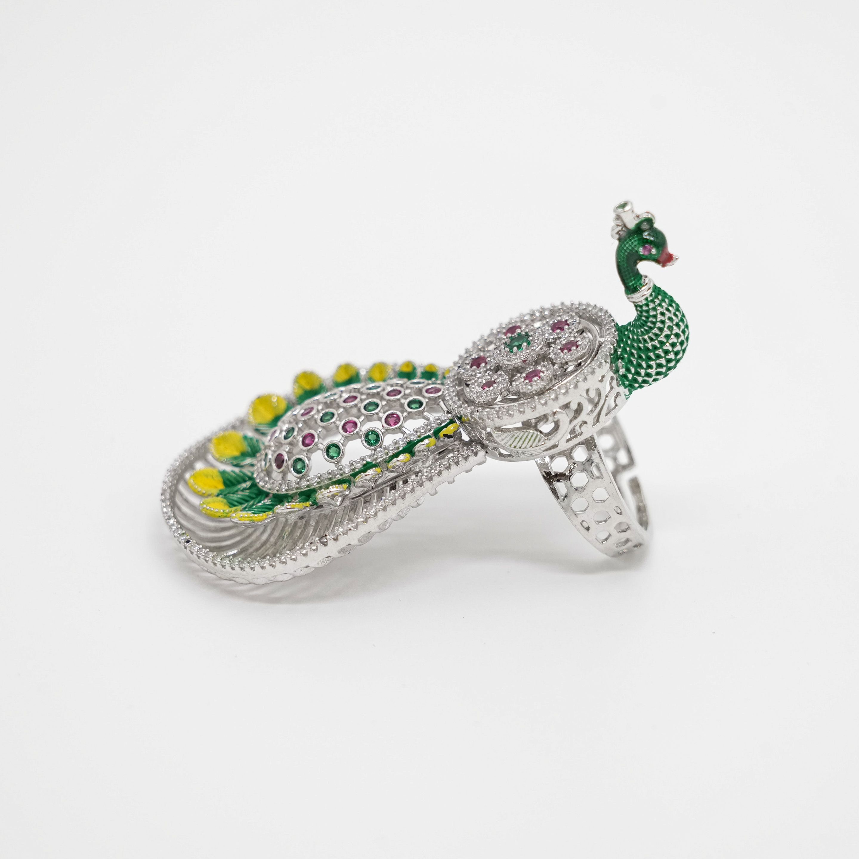 Arham Silver Palace - Peacock Silver Ring