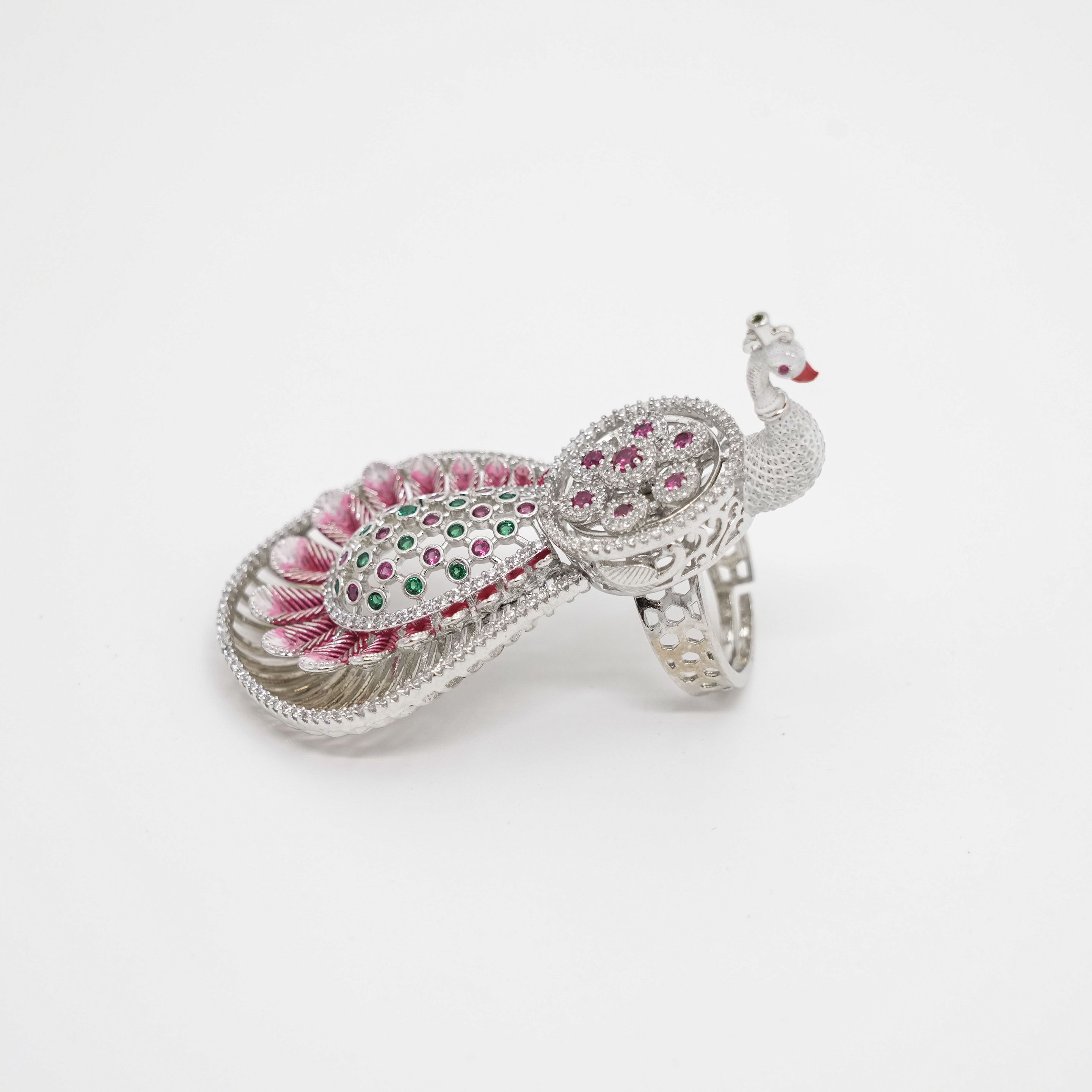 Arham Silver Palace - Silver Peacock Ring