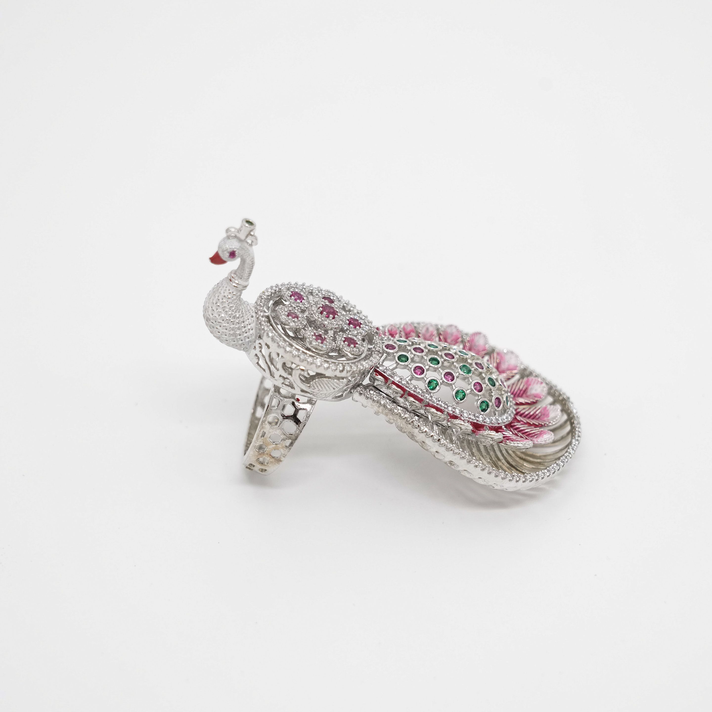 Arham Silver Palace - Silver Peacock Ring