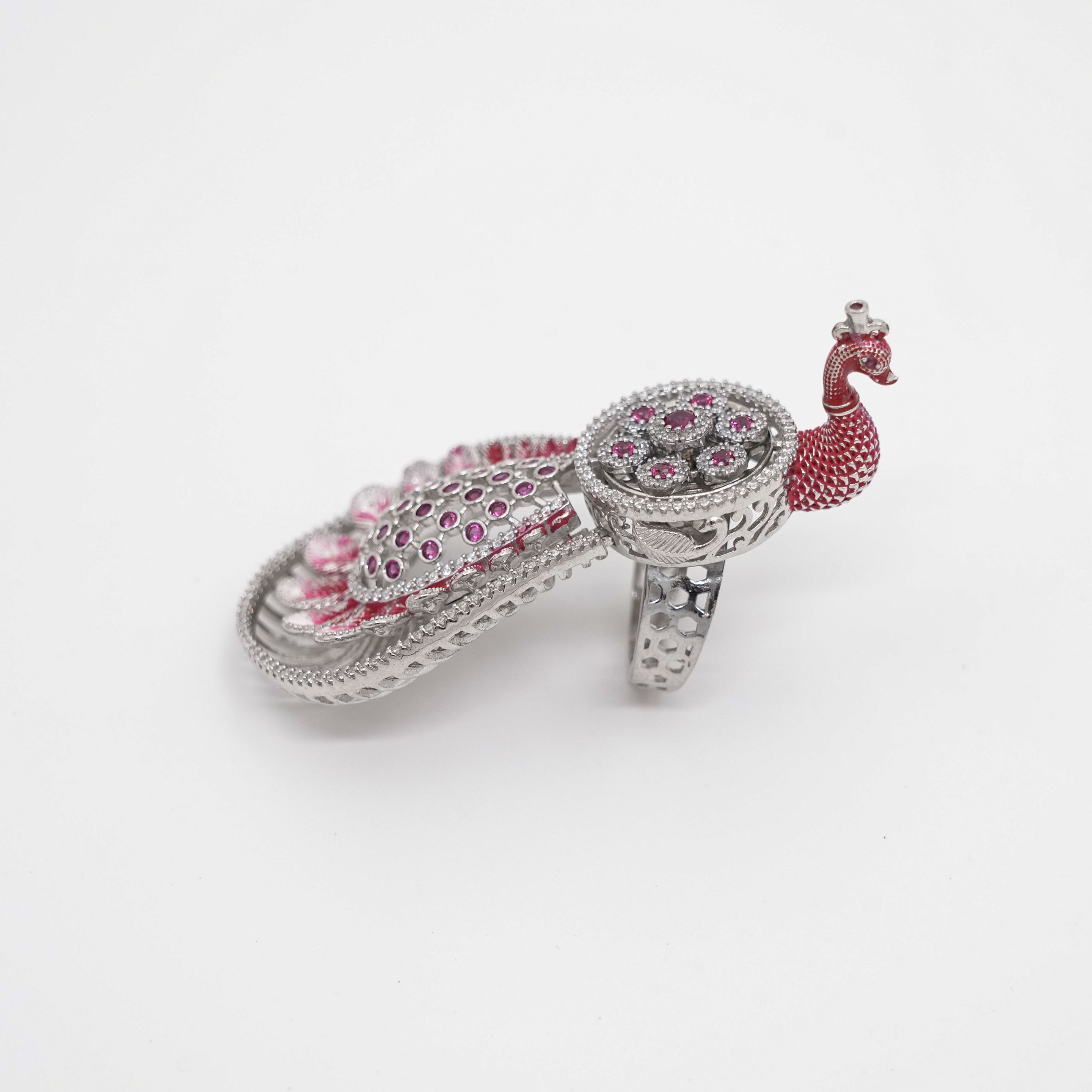 Arham Silver Palace - Silver Peacock Ring