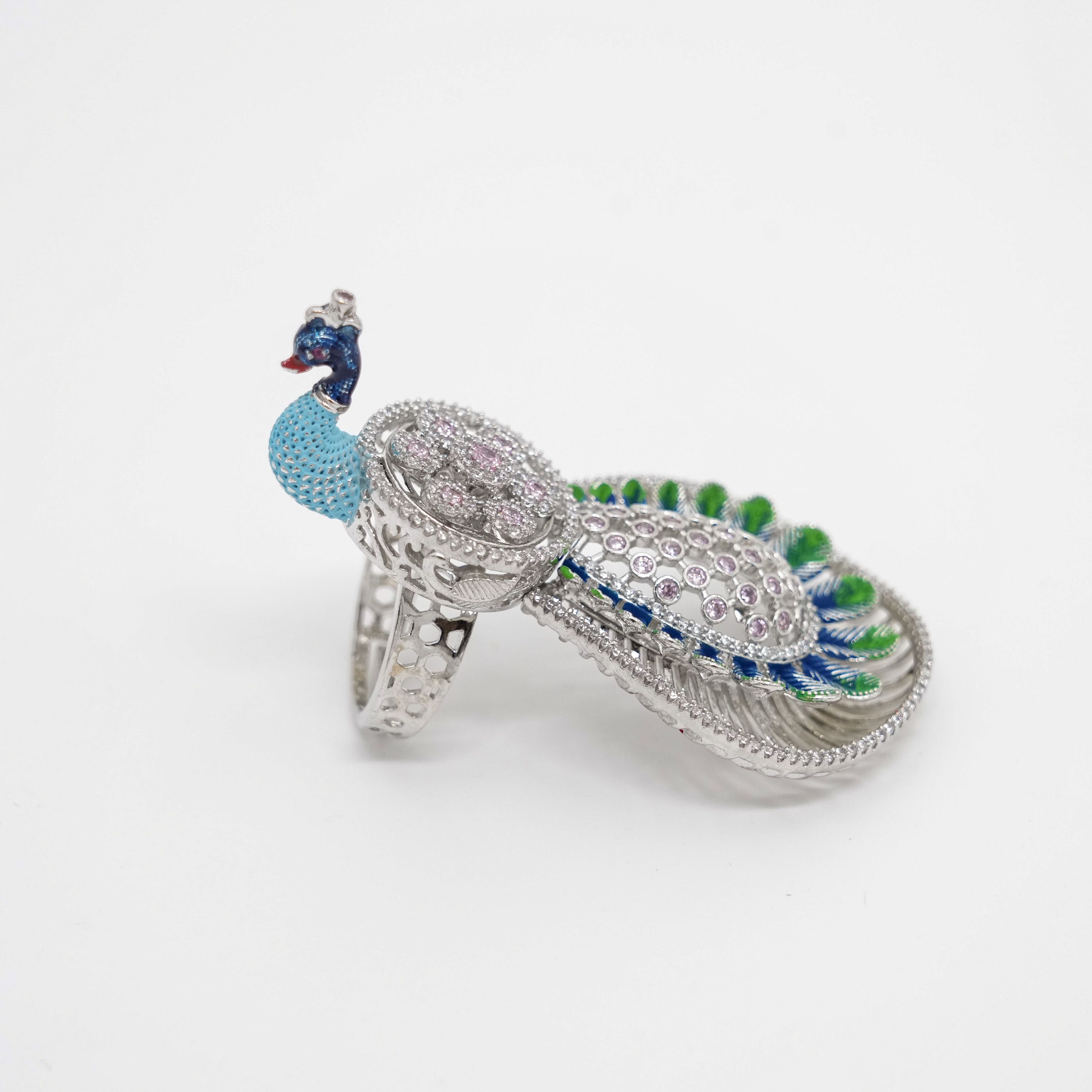 Arham Silver Palace - Peacock Silver Ring