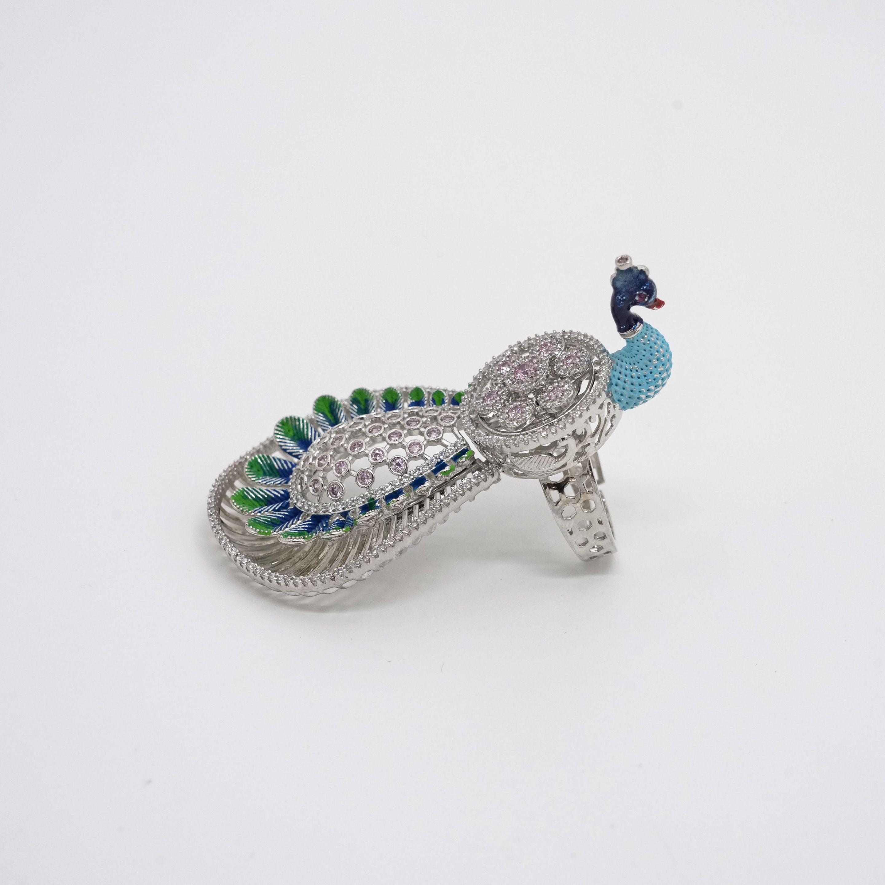 Arham Silver Palace - Peacock Silver Ring
