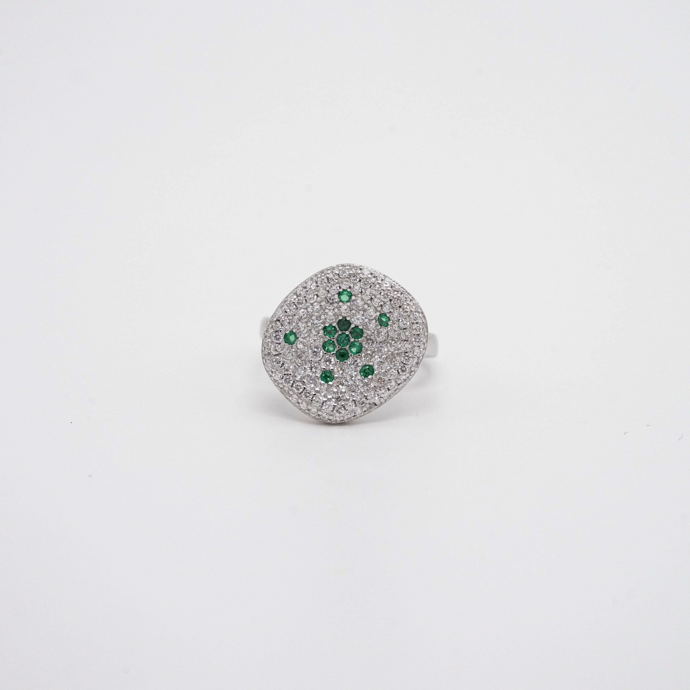 Arham Silver Palace - Silver Cluster Ring