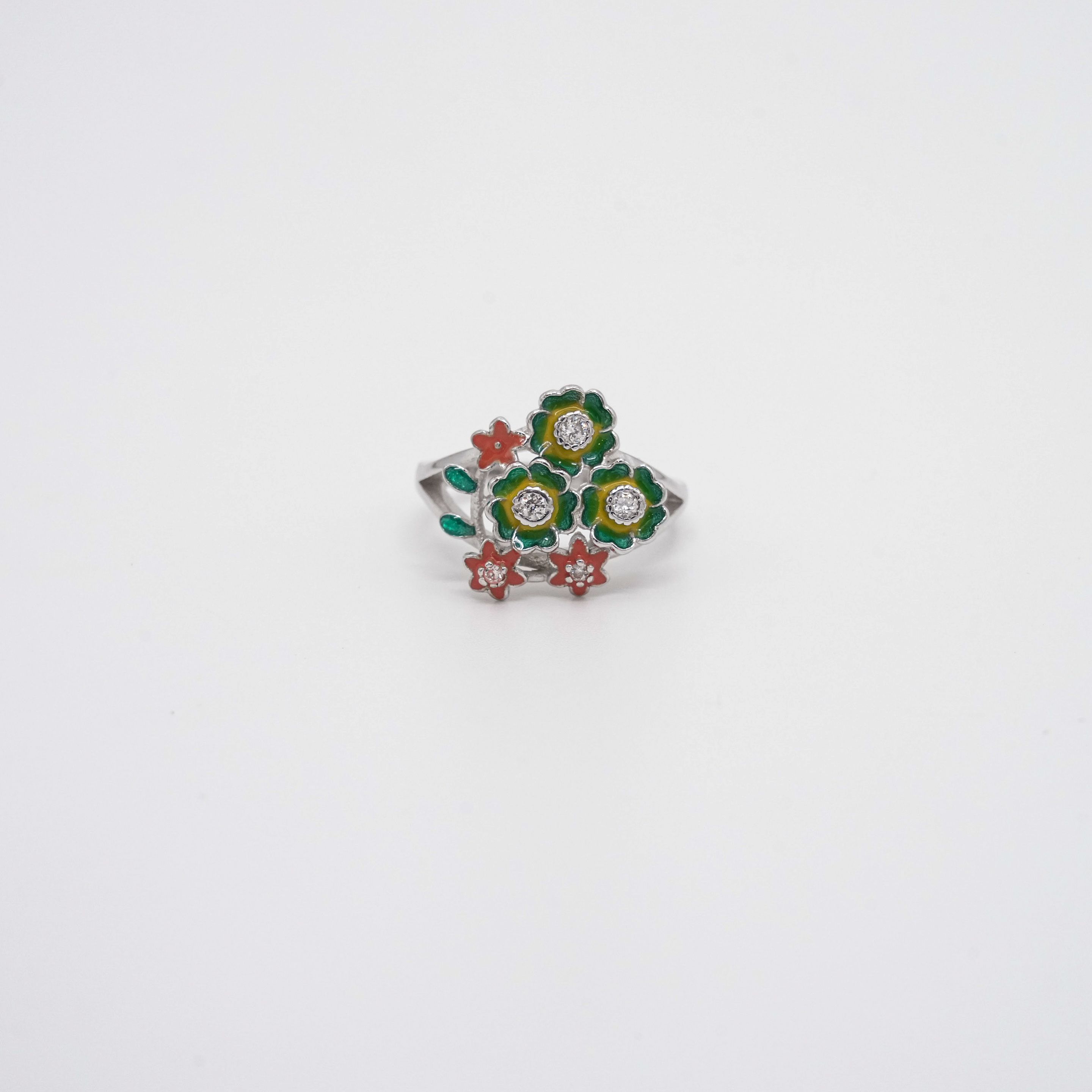 Arham Silver Palace - Floral Silver Ring