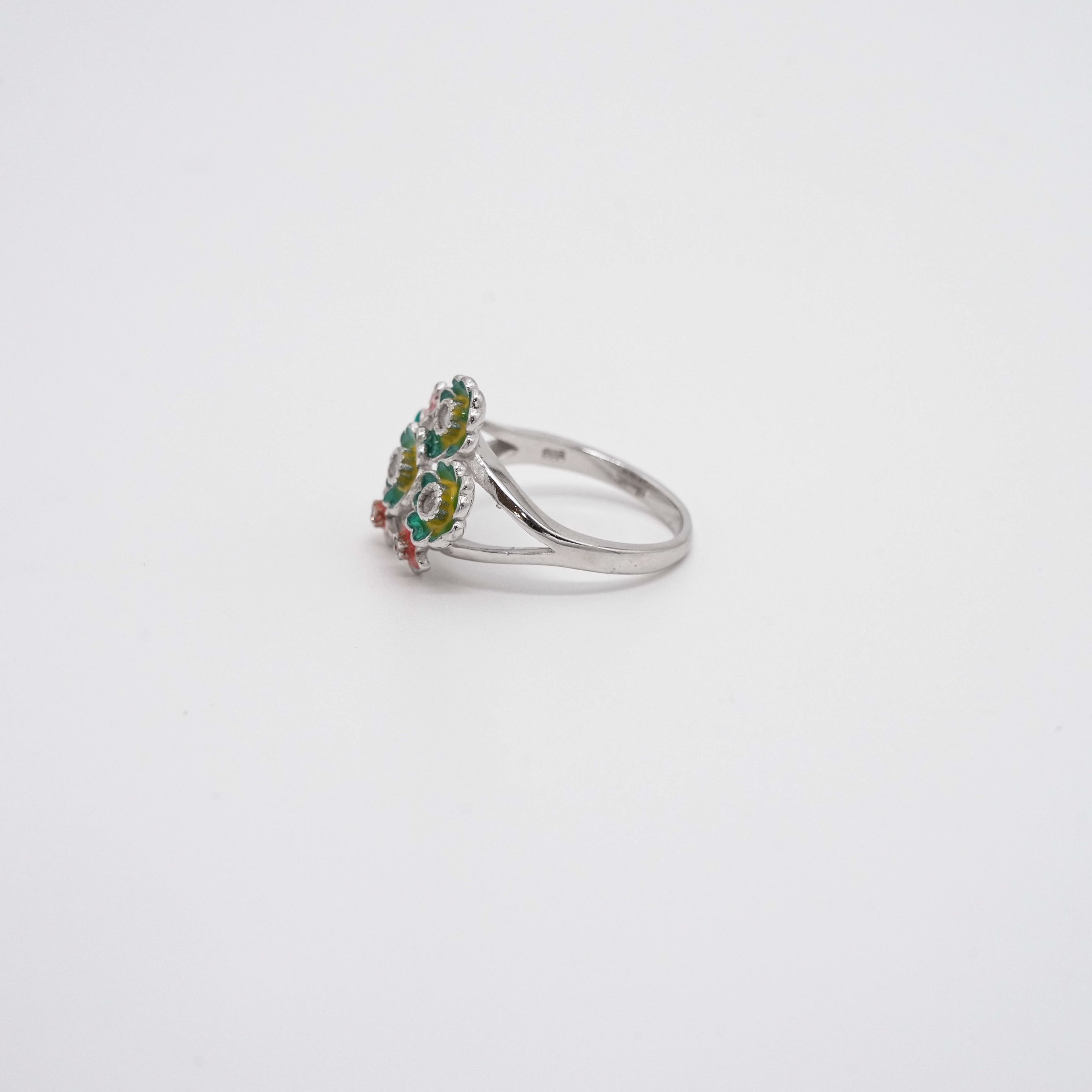 Arham Silver Palace - Floral Silver Ring