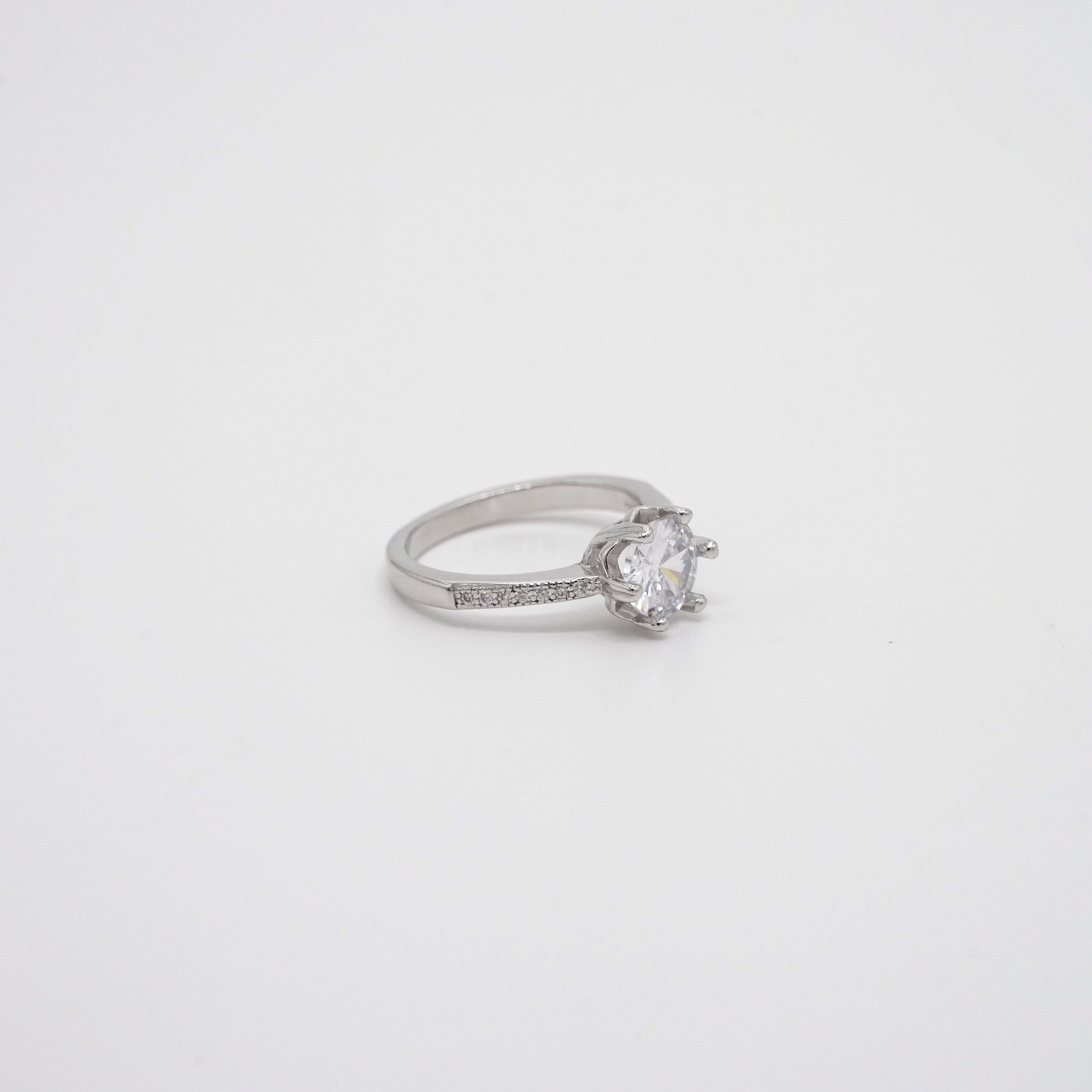 Silver Solitaire Ring