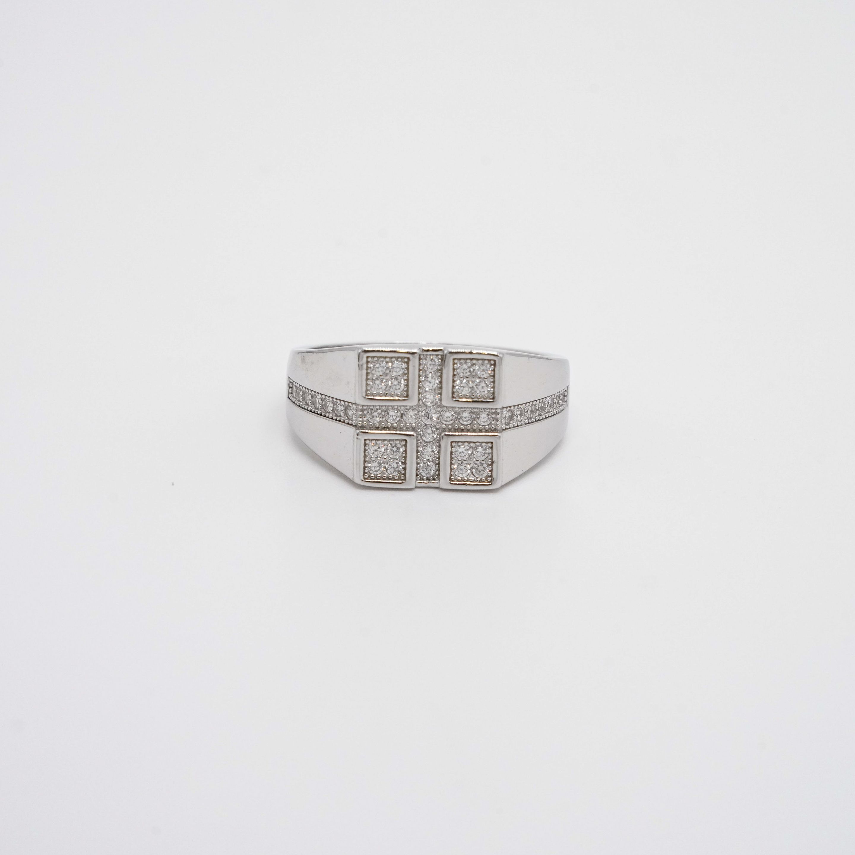 Arham Silver Palace - Silver Cross Ring