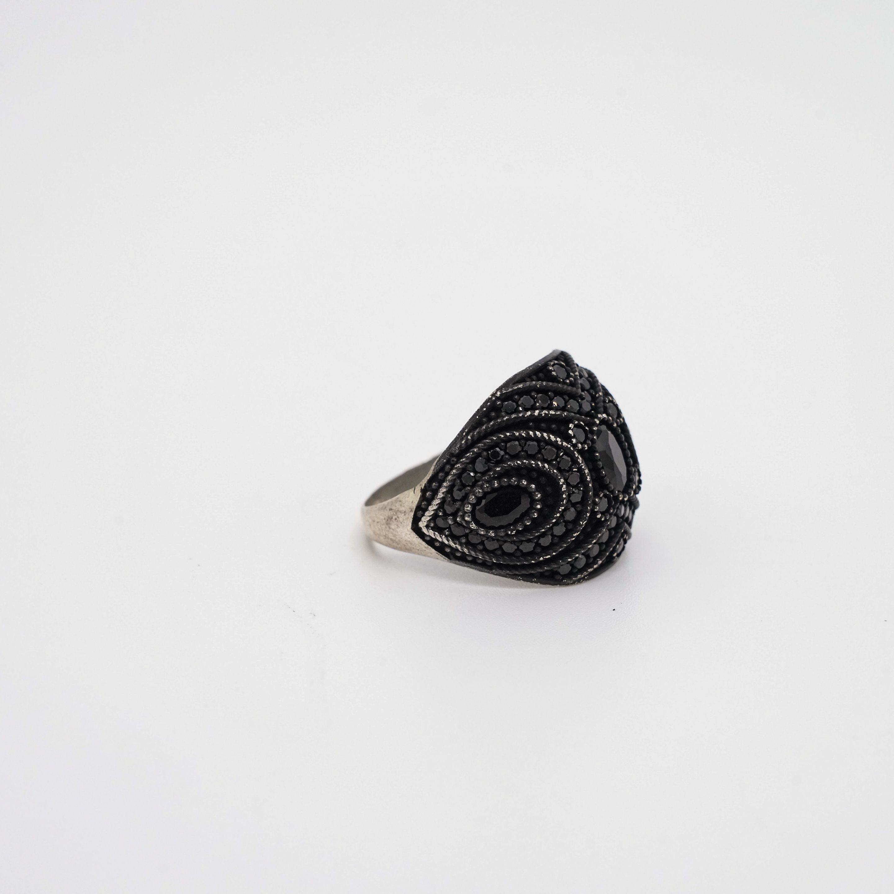 Arham Silver Palace - Black Stone Ring