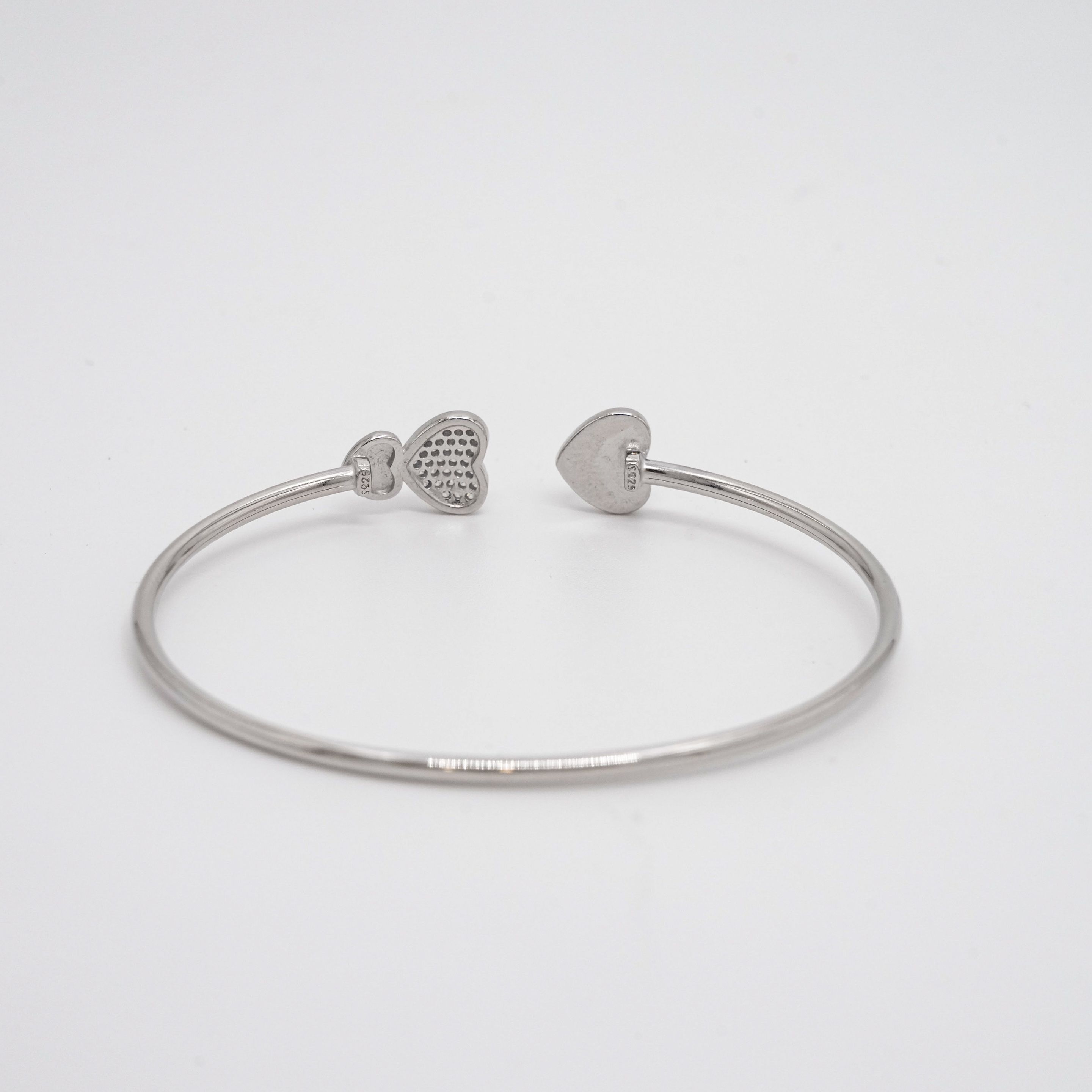Arham Silver Palace - Heart Bangle Bracelet