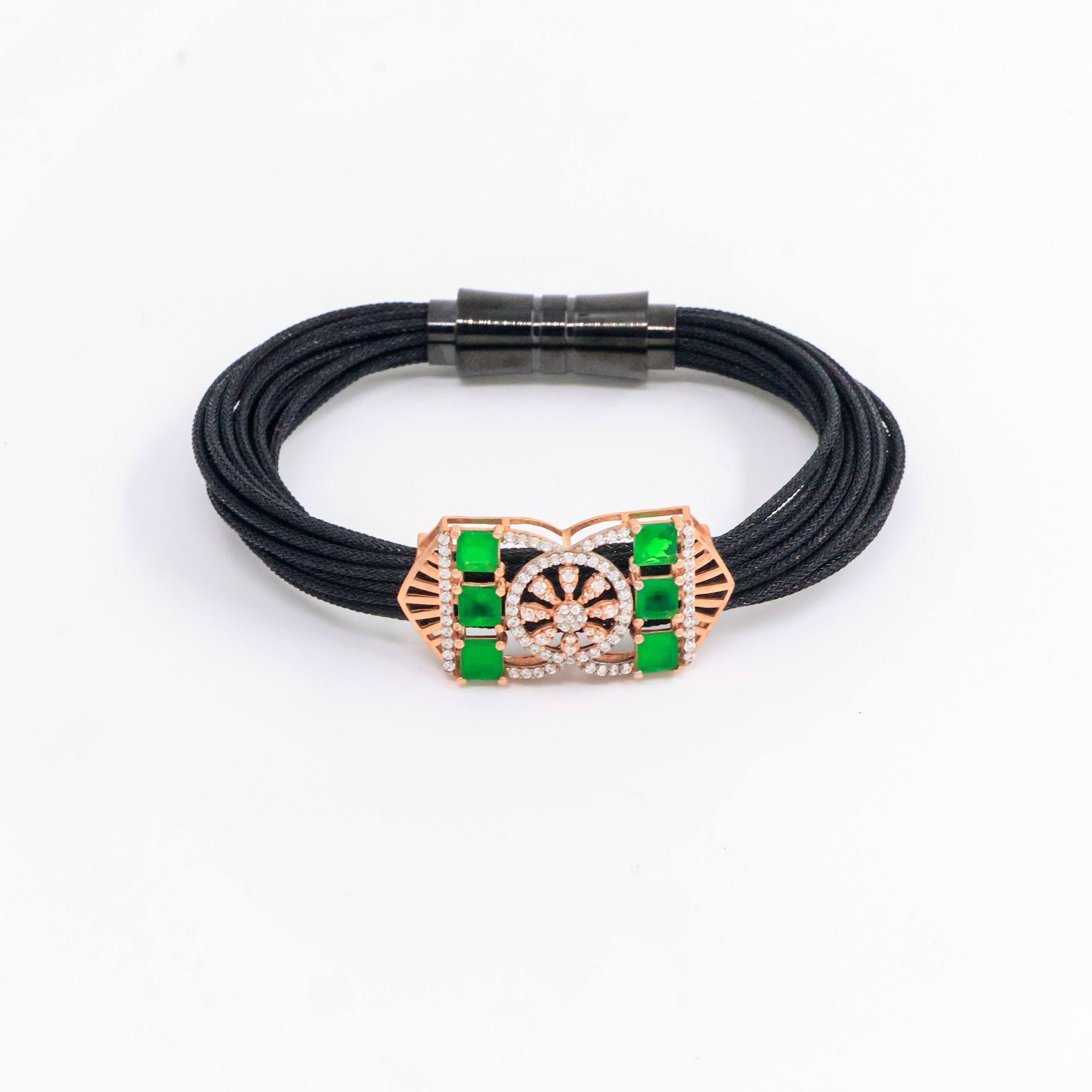 Arham Silver Palace - Green Stone Bracelet