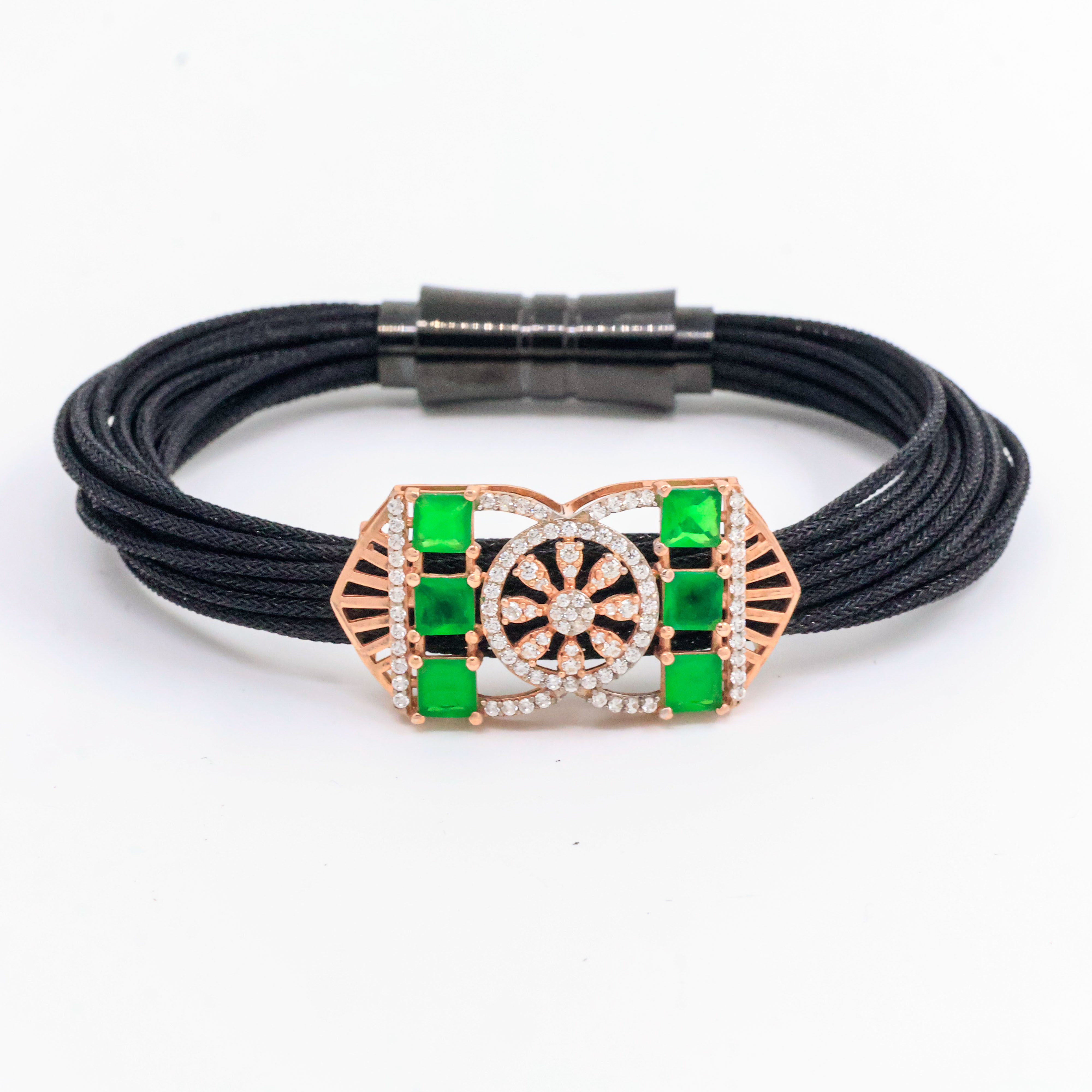 Arham Silver Palace - Green Stone Bracelet