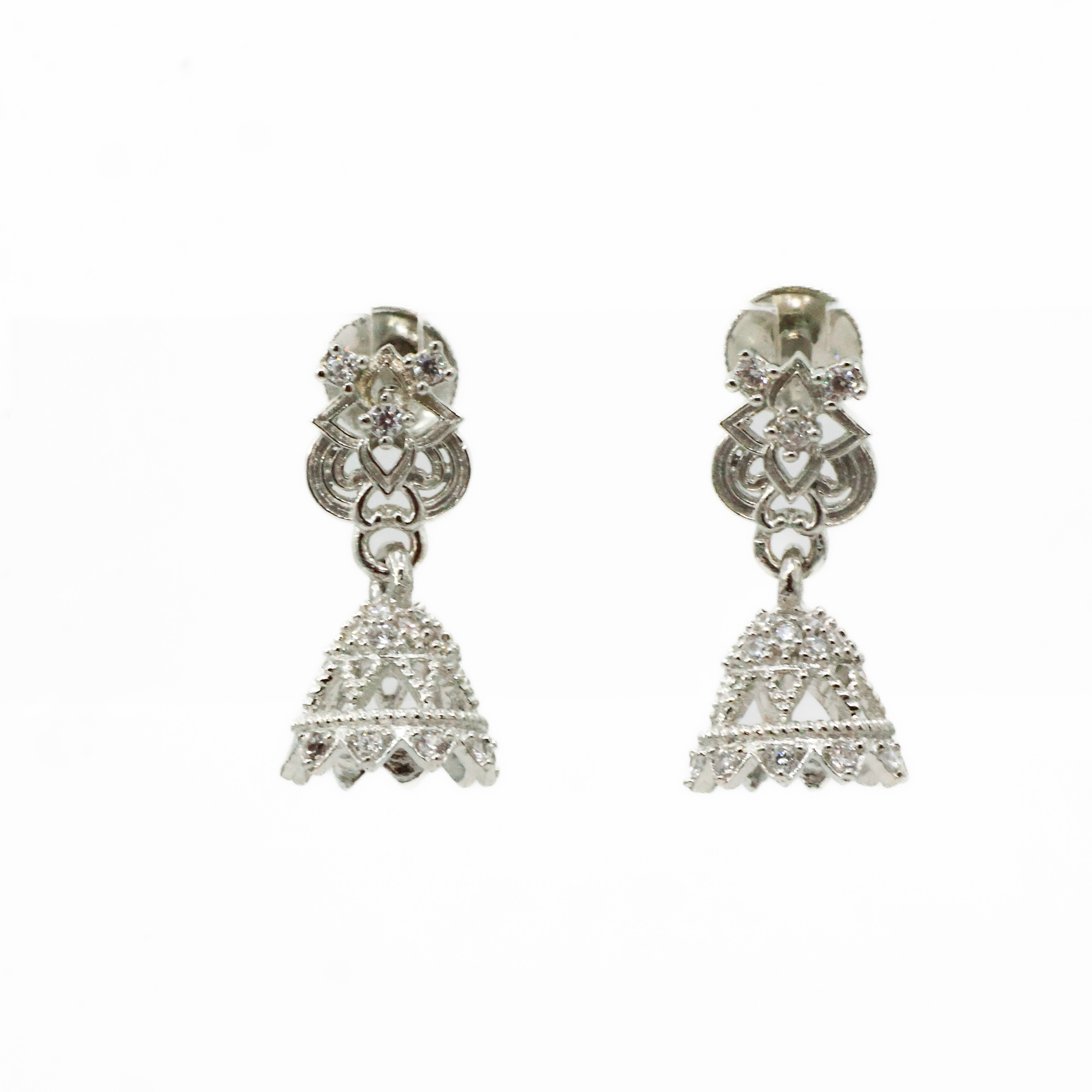 Arham Silver Palace - Silver Jhumka Earring
