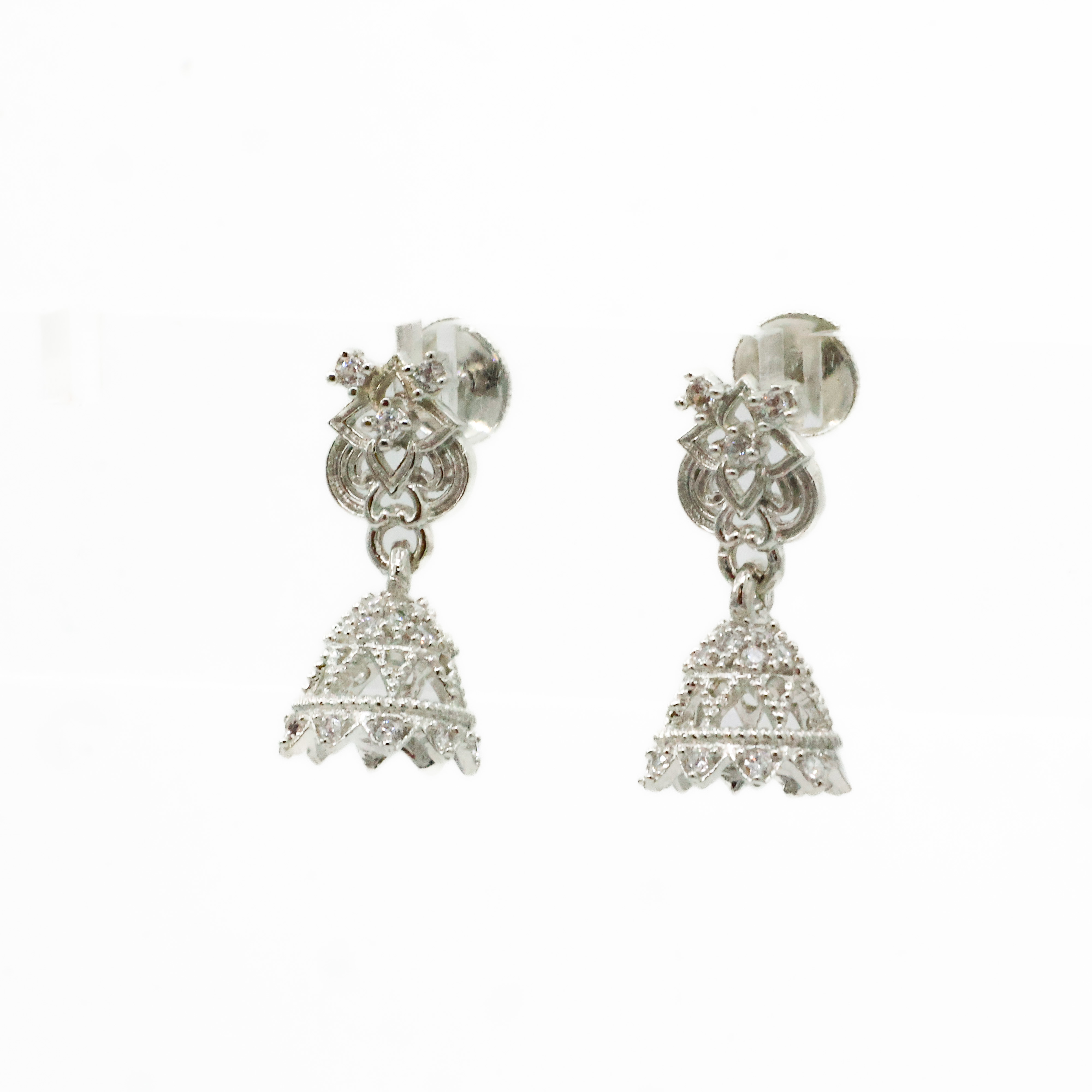 Arham Silver Palace - Silver Jhumka Earring