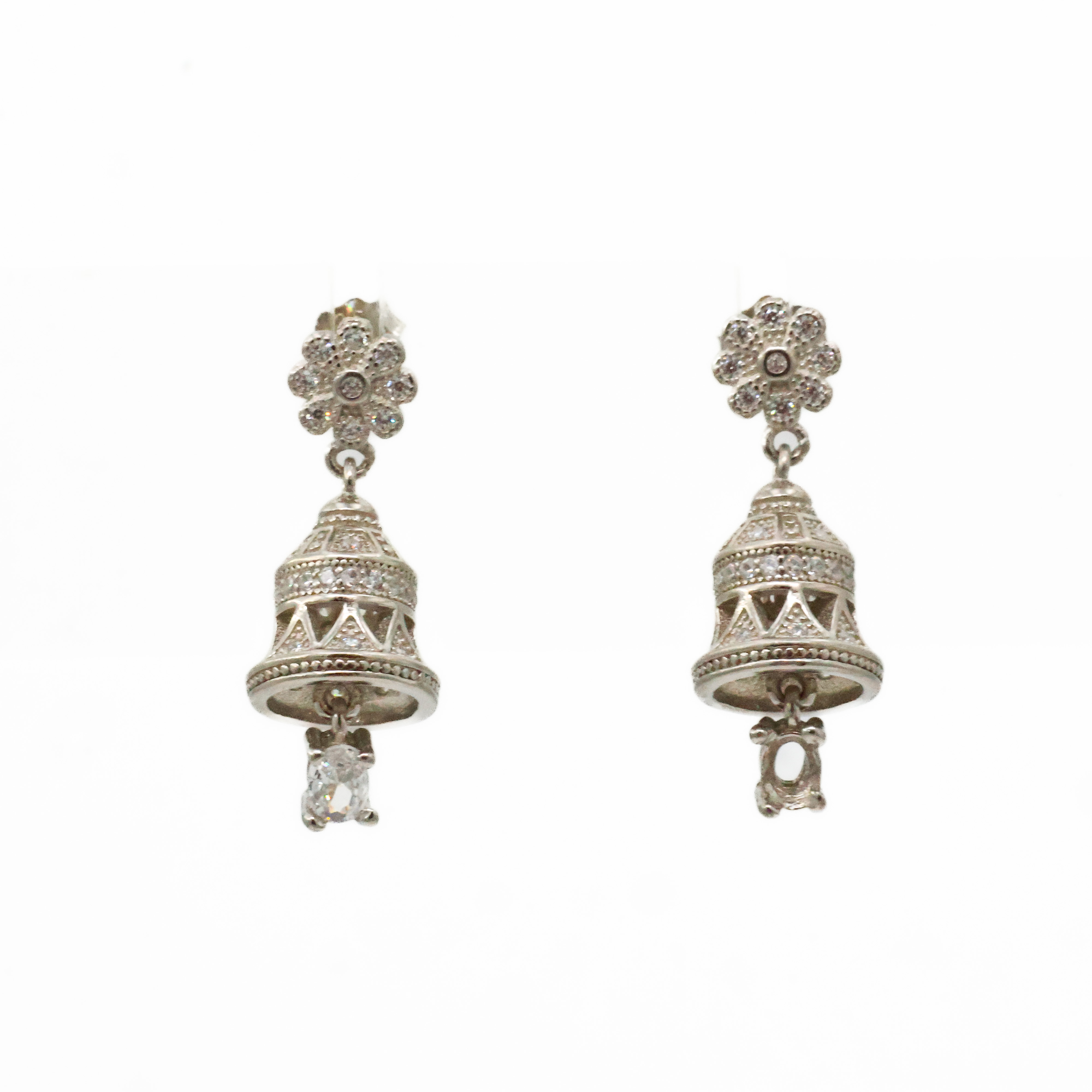 Arham Silver Palace - Silver Bell Earrings