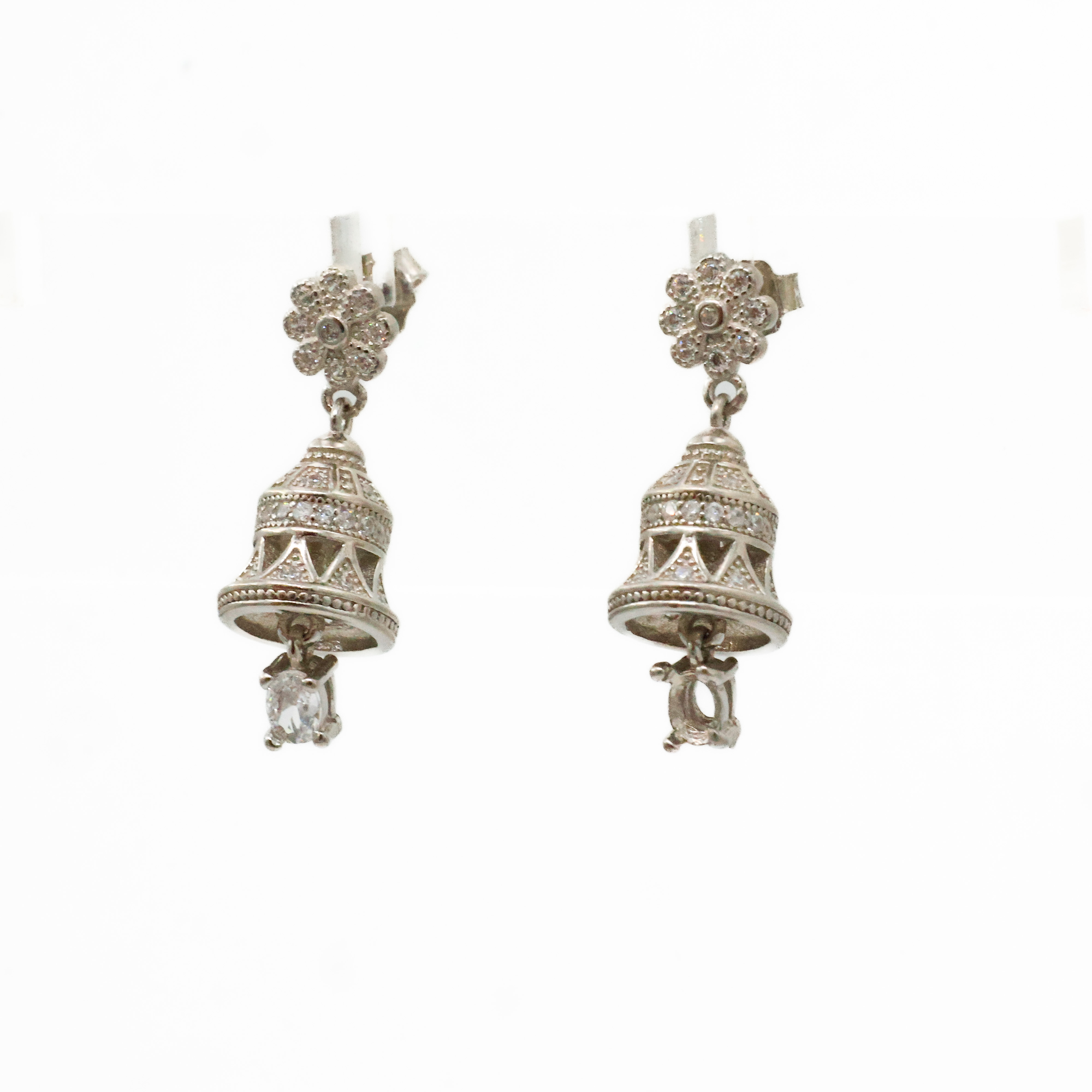 Arham Silver Palace - Silver Bell Earrings
