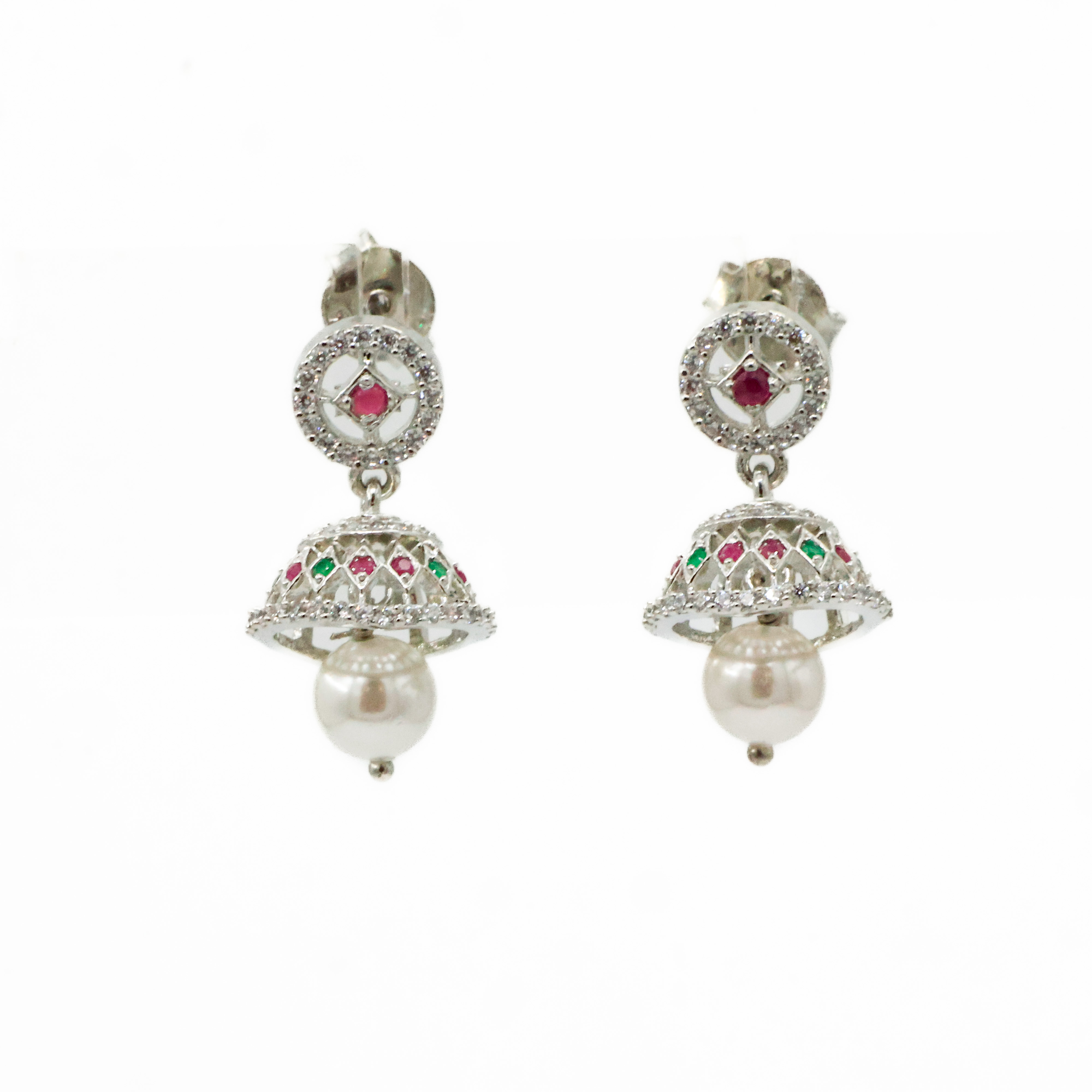 Arham Silver Palace - Silver Jhumka Earring