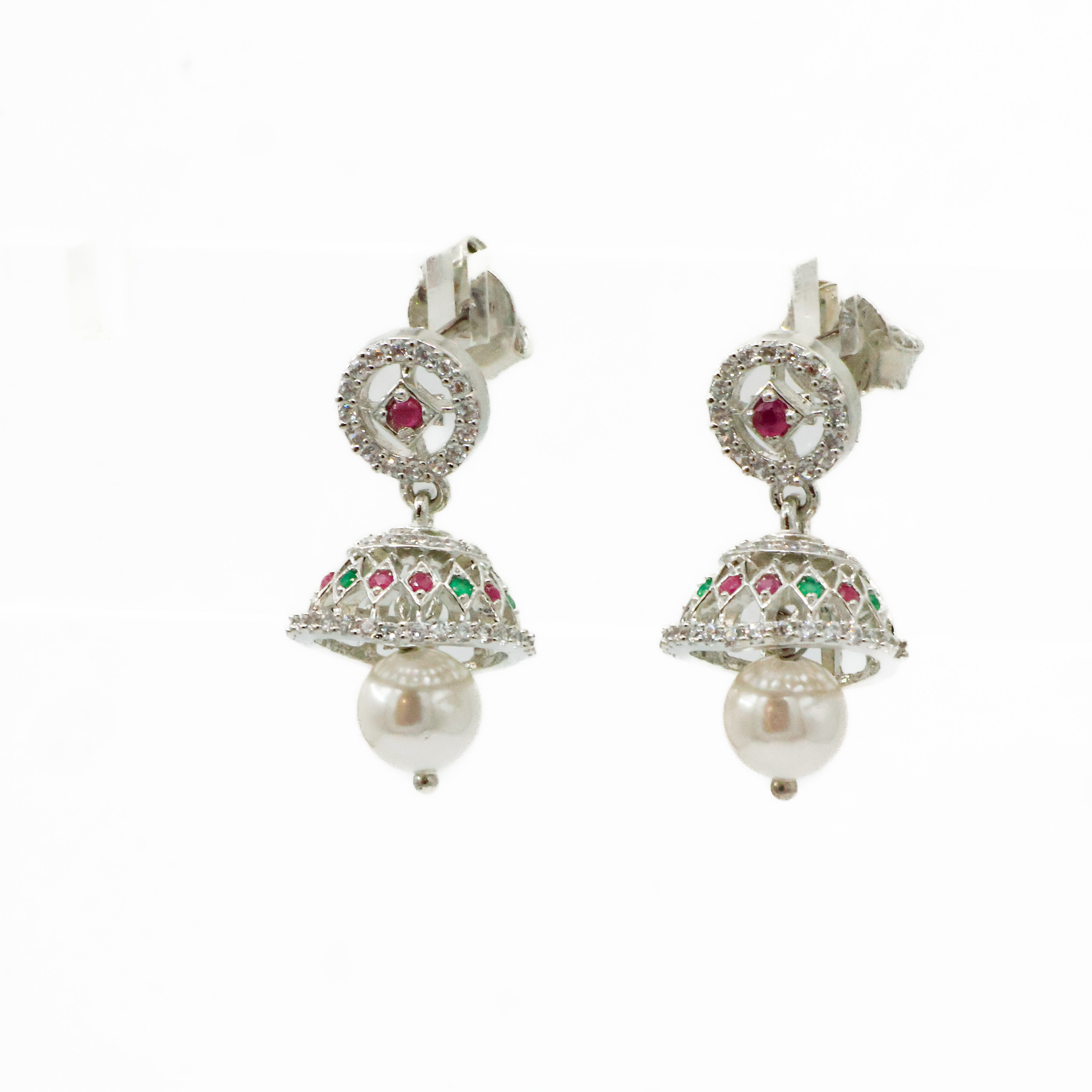 Arham Silver Palace - Silver Jhumka Earring