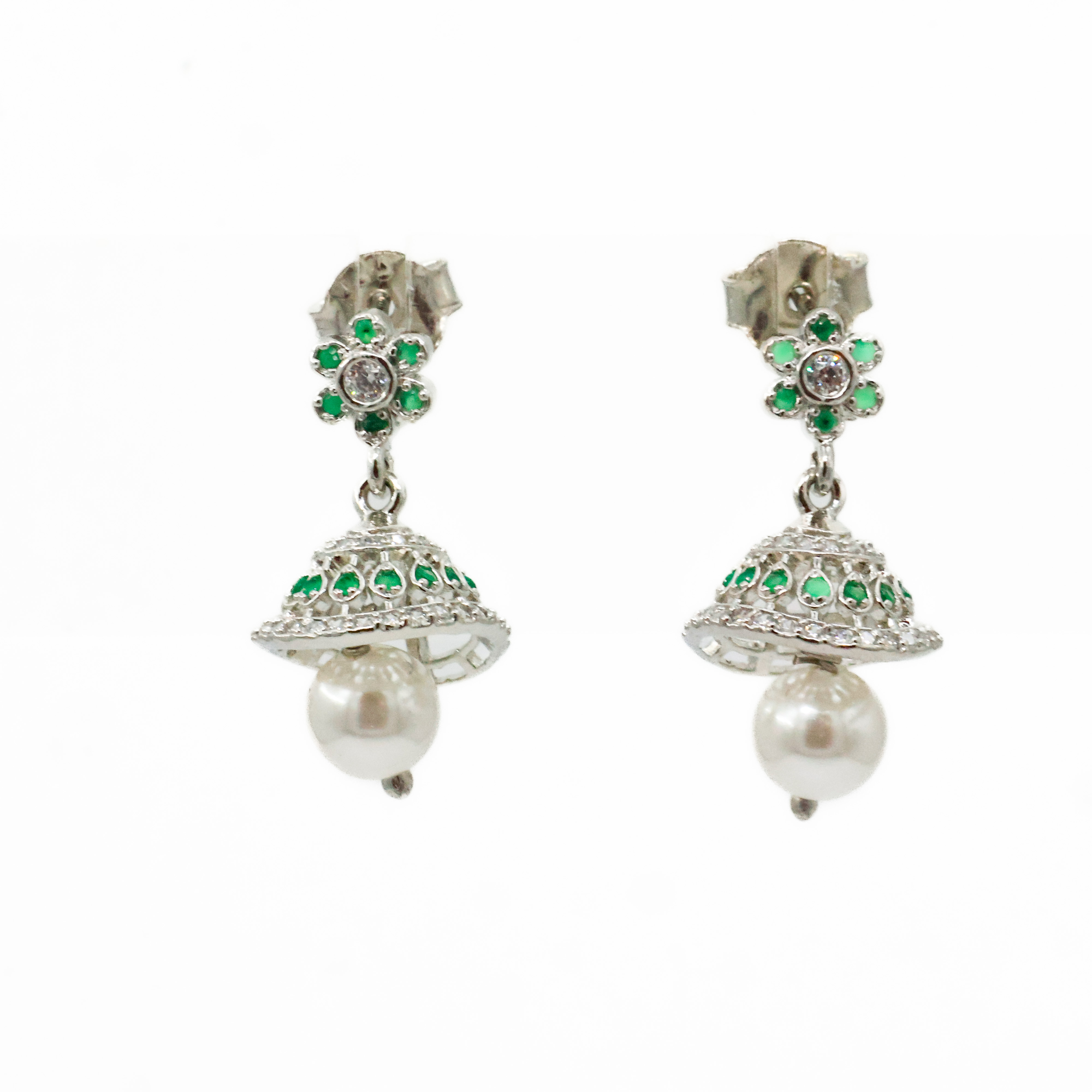 Arham Silver Palace - Silver Jhumka Earrings