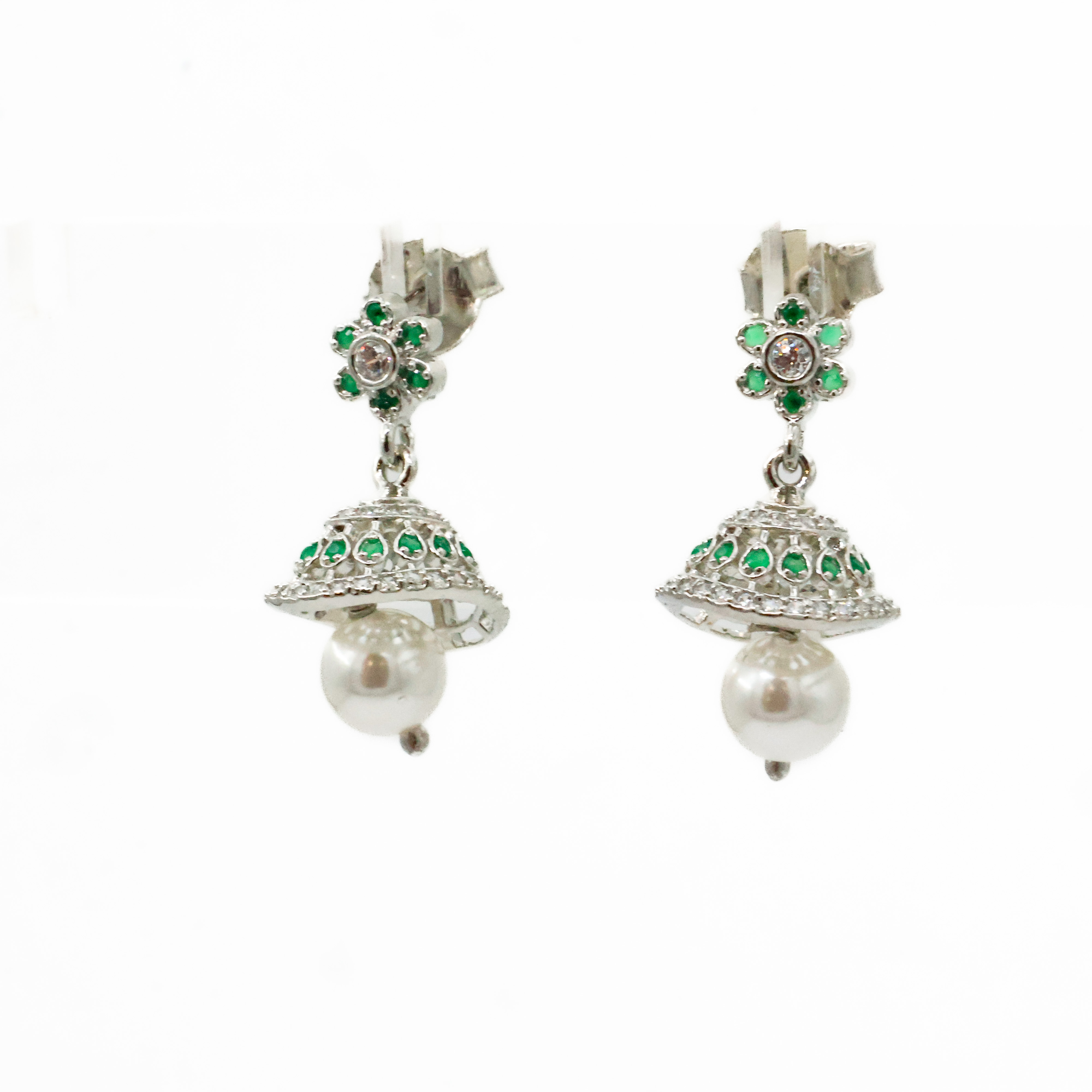 Arham Silver Palace - Silver Jhumka Earrings
