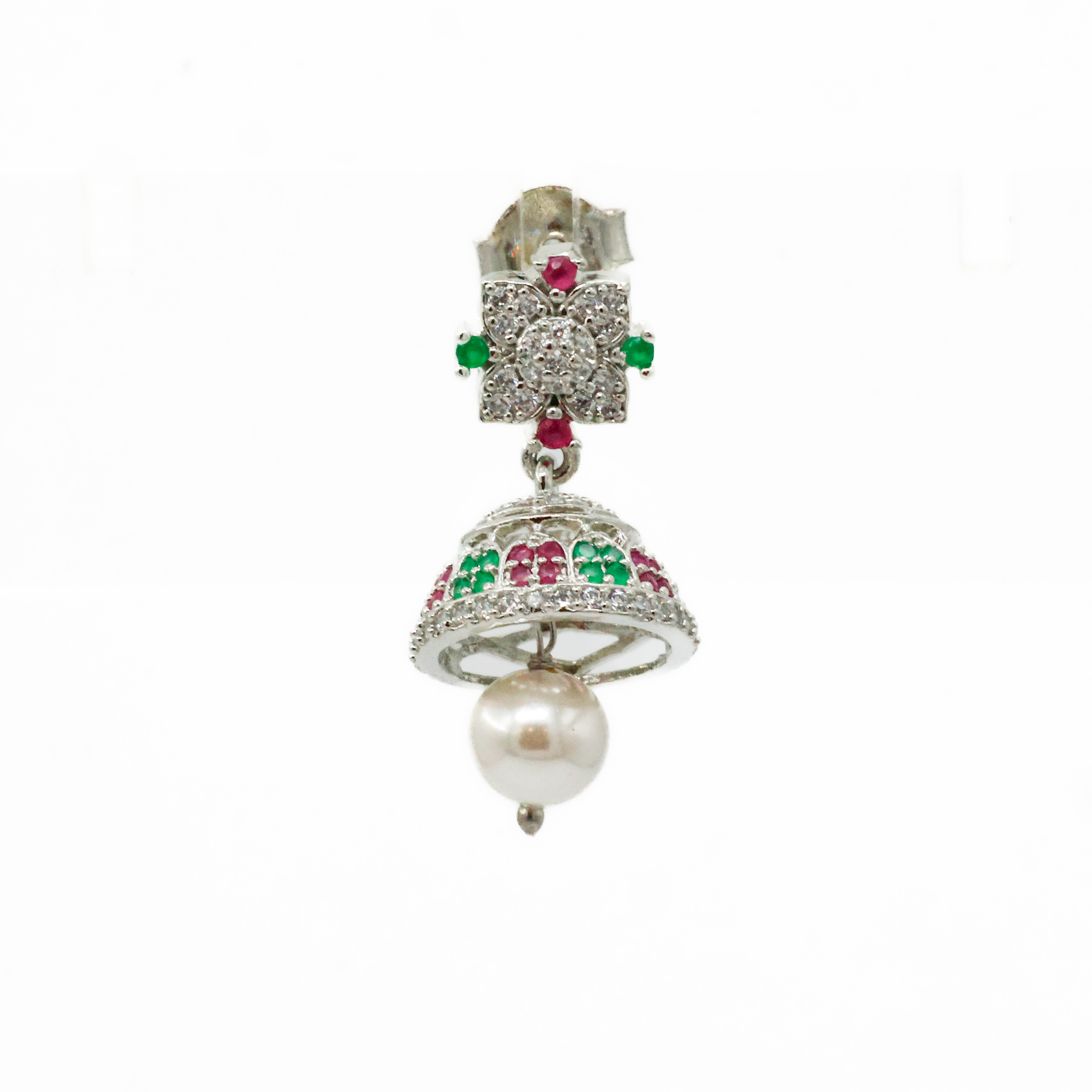 Arham Silver Palace - Silver Jhumka Earring