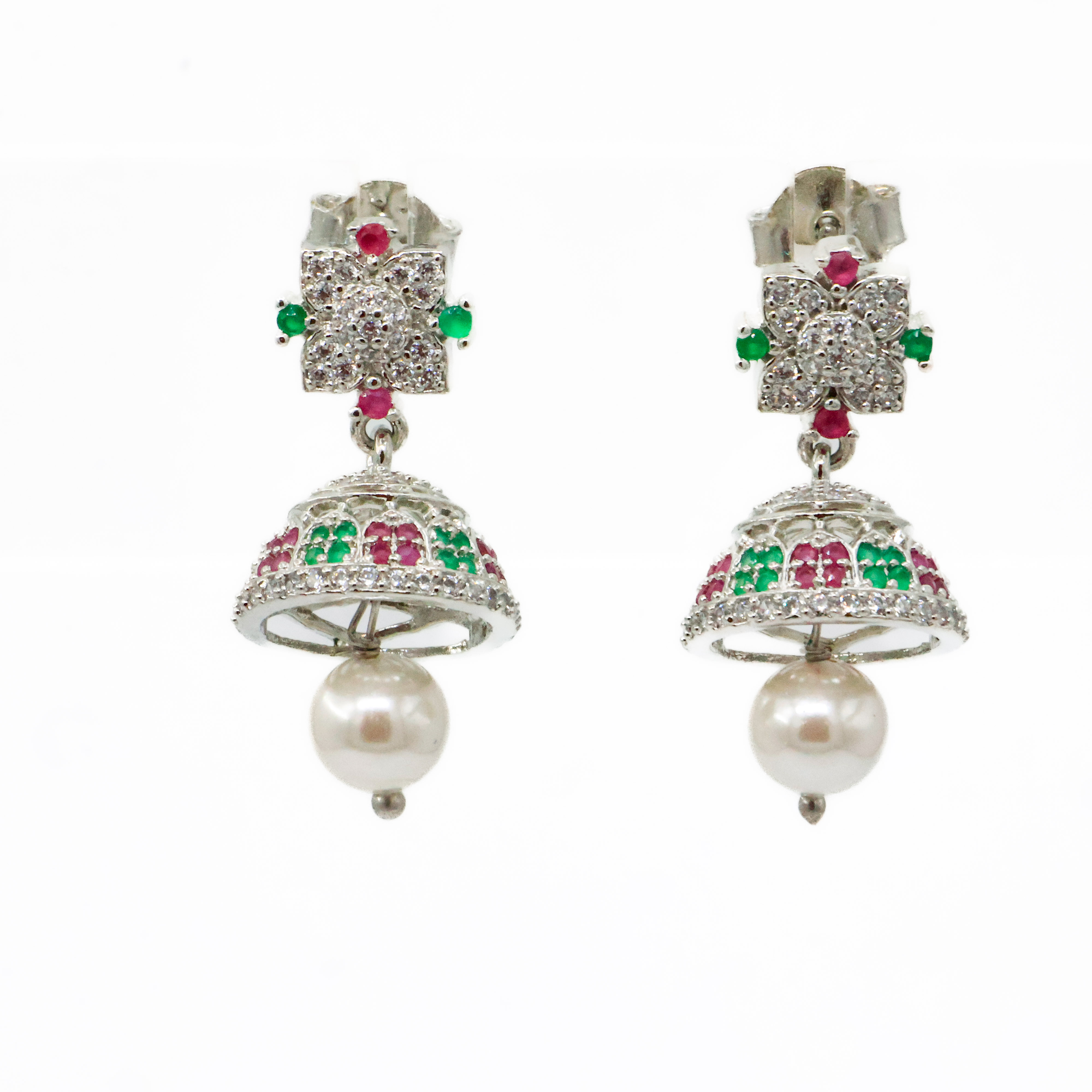 Arham Silver Palace - Silver Jhumka Earring