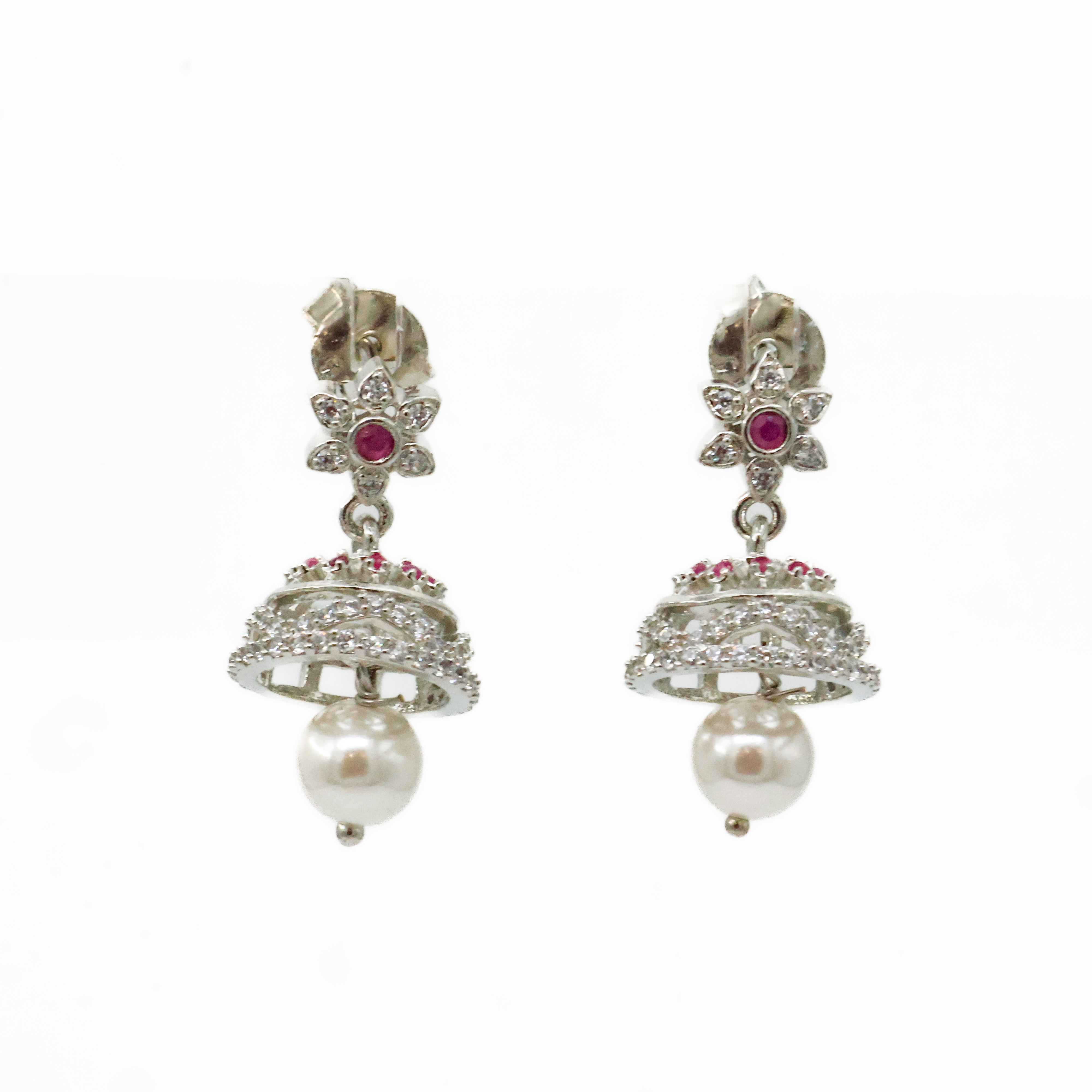 Arham Silver Palace - Silver Jhumka Earrings