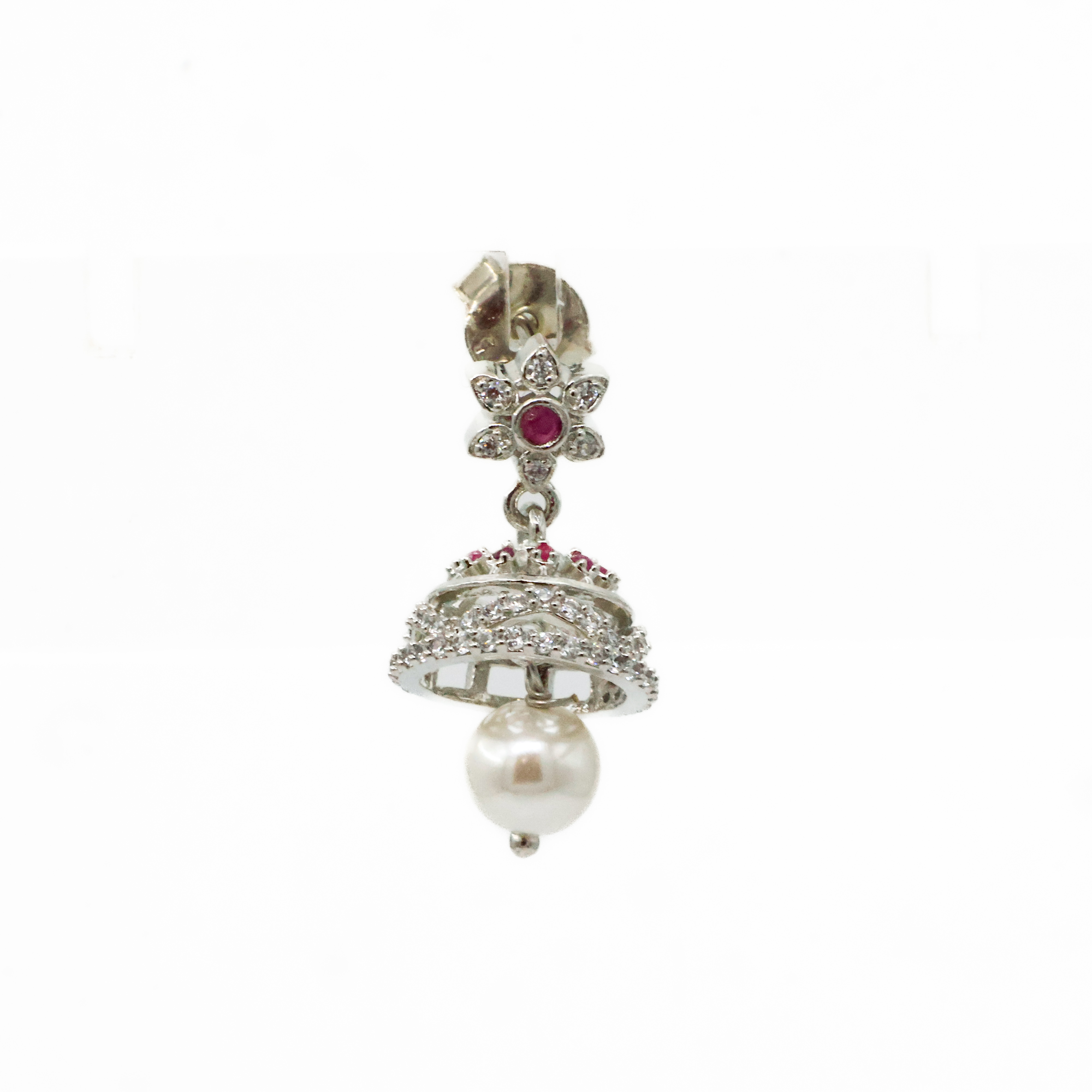 Arham Silver Palace - Silver Jhumka Earrings