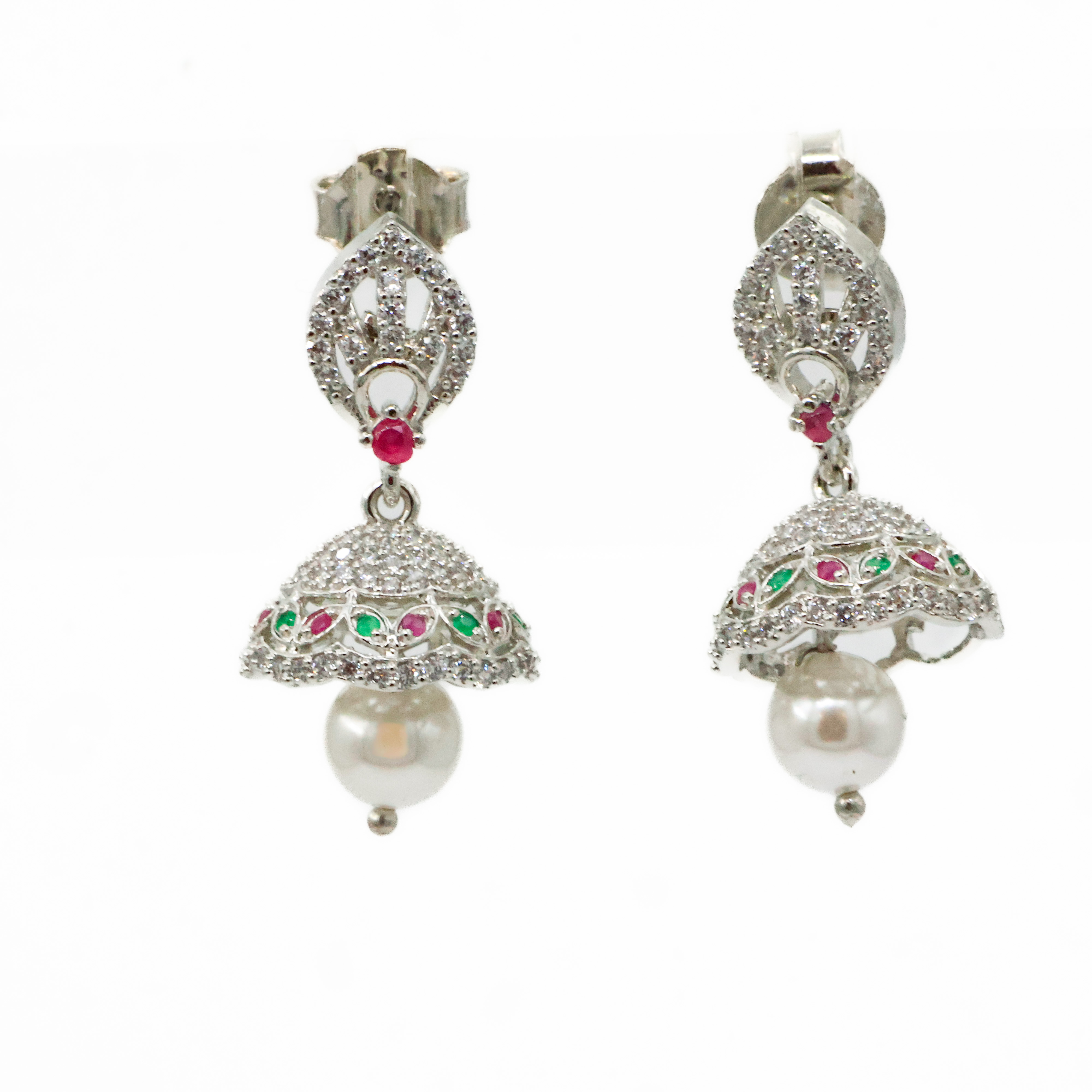 Arham Silver Palace - Silver Jhumka Earrings