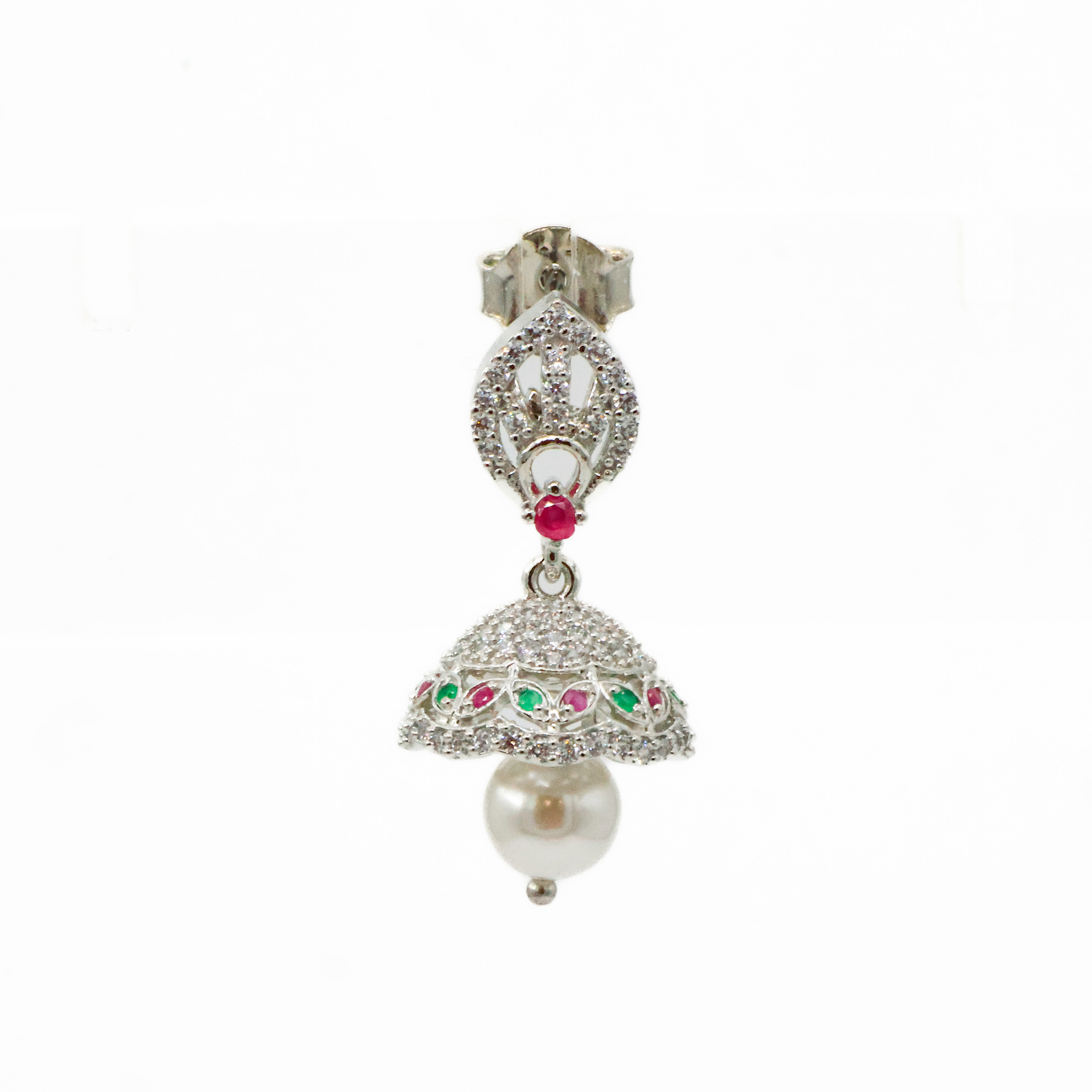 Arham Silver Palace - Silver Jhumka Earrings